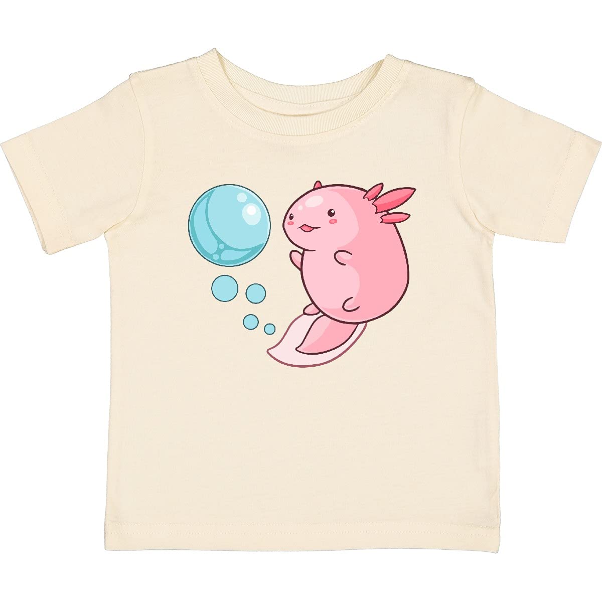 Cute Axolotl and Bubbles Heart Print Baby T-Shirt - Soft Cotton Infant Tee for Boys & Girls - Perfect for Playdates, Birthdays & Family Photos