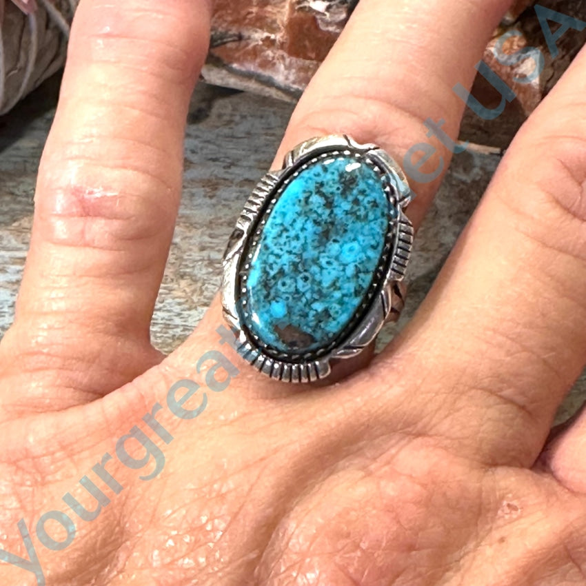 Vintage Navajo Ed Kee Sterling Silver Turquoise Ring Size 7 – Handmade Native American Jewelry for Women & Men – Perfect for Weddings, Gifts & Boho Fashion