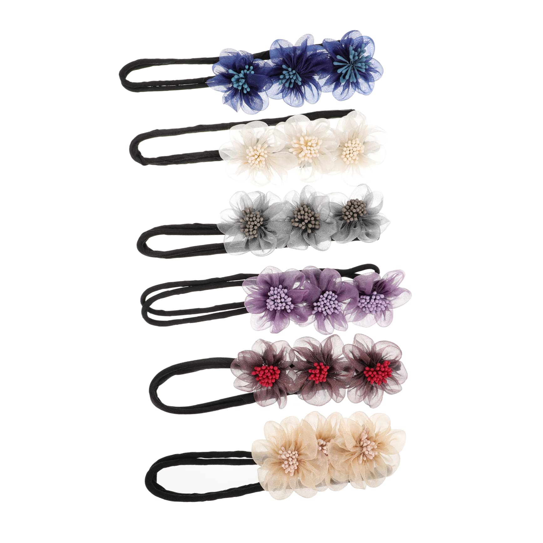 FOMIYES 6-Piece Hair Bun Maker Set - Donut Bun Maker with Flower Decor, Hair Accessories for Girls & Boys, Durable & Break-Resistant - Perfect for School, Parties & Everyday Styling