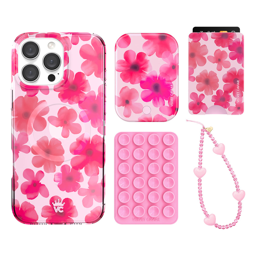 Cherry Blossom iPhone Case with Wallet Holder - Slim Protective Cover for iPhone 13/14/15 Pro Max - Perfect for Travel, Shopping & Everyday Use