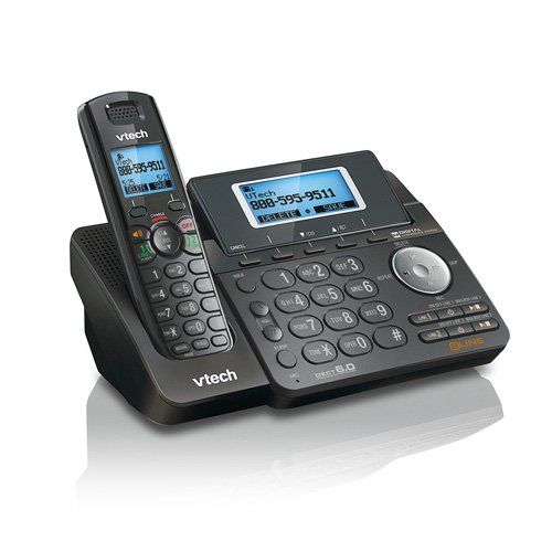 Vtech DS6151 Dect 6.0 2-Line Expandable Cordless Phone with Digital Answering System & Caller ID - Black Home Office Phone for Small Business & Residential Use