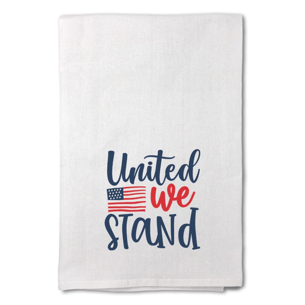 United We Stand Patriotic Kitchen Towels - 4th of July Decor, Liberty Freedom Festival Dish Towels & Flour Sack Cleaning Supplies - Perfect for Independence Day Parties, Farmhouse Kitchen Decor, and American Flag Themed Events