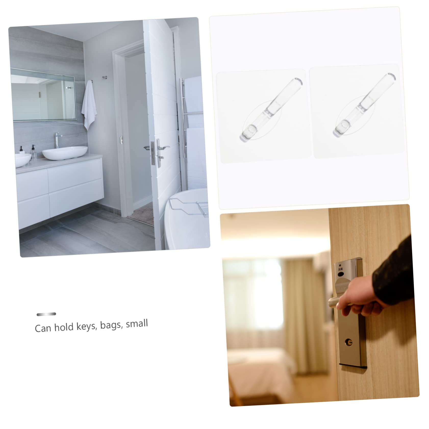Cabilock Adhesive Hooks - 4 Pack Waterproof Bathroom Towel Hooks, Strong Sticky Wall Hooks for Kitchen, Bathroom, Bedroom Organization - Perfect for Hanging Towels, Robes, Keys and Decor
