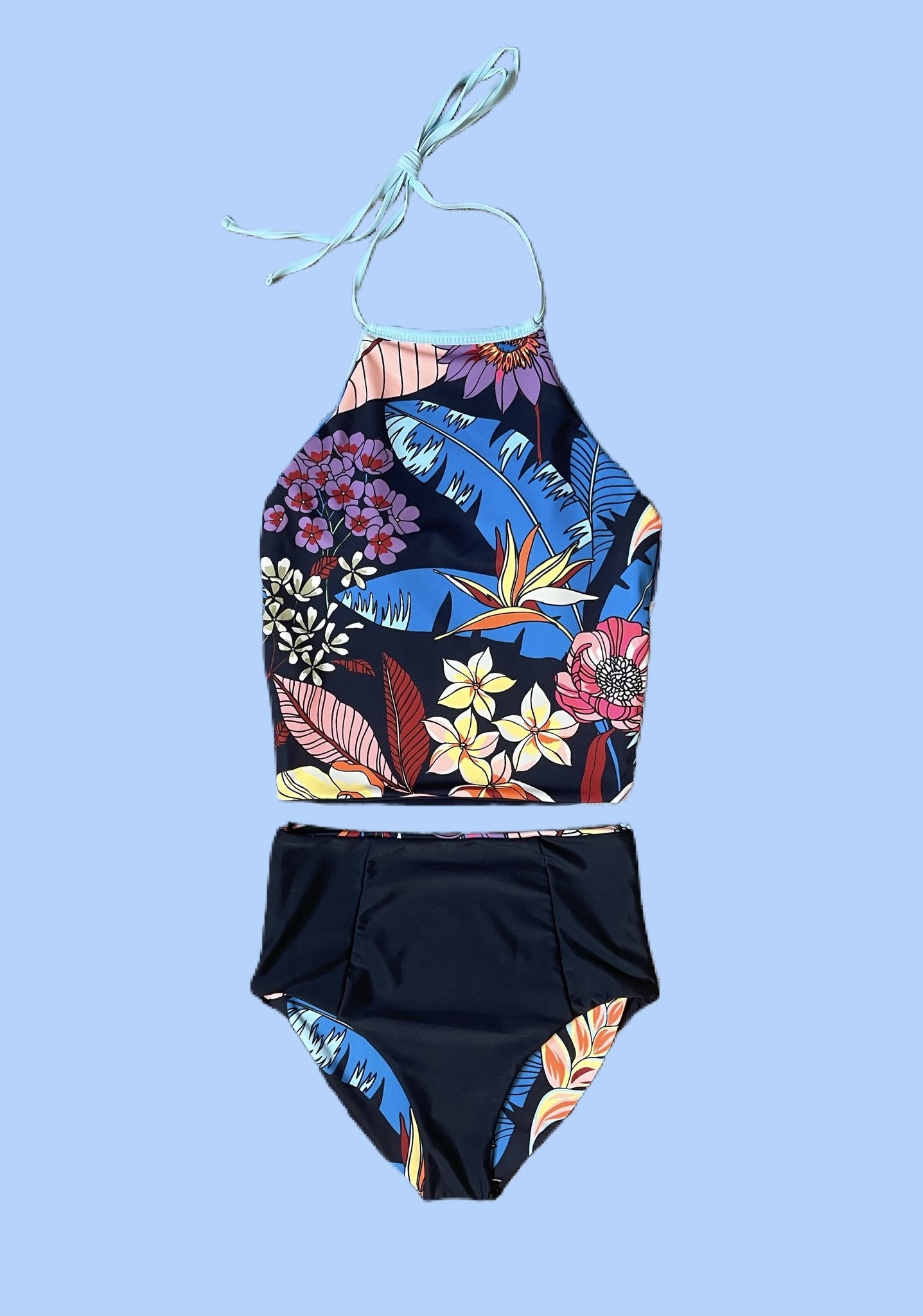 Little Girl’s Wendy Tropical & Retro Reversible Tankini Swimsuit - Cute Two-Piece Bathing Suit for Kids - Perfect for Beach, Pool & Summer Vacations