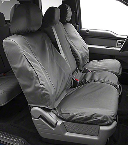 Covercraft Front Row Custom Fit Waterproof Seat Cover for Jeep Wrangler (2018-2023) - Durable Gray Car Seat Protector for Off-Road & Daily Driving