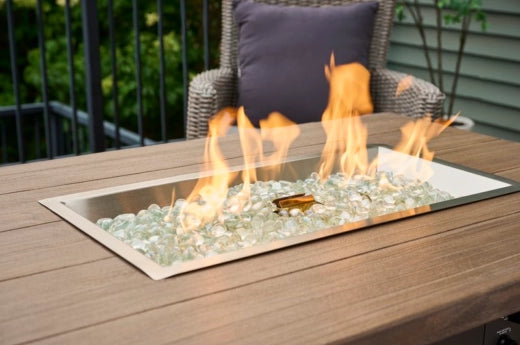 Havenwood Rectangular Gas Fire Pit Table by The Outdoor Greatroom Company - Perfect for Patio, Backyard, and Outdoor Gatherings