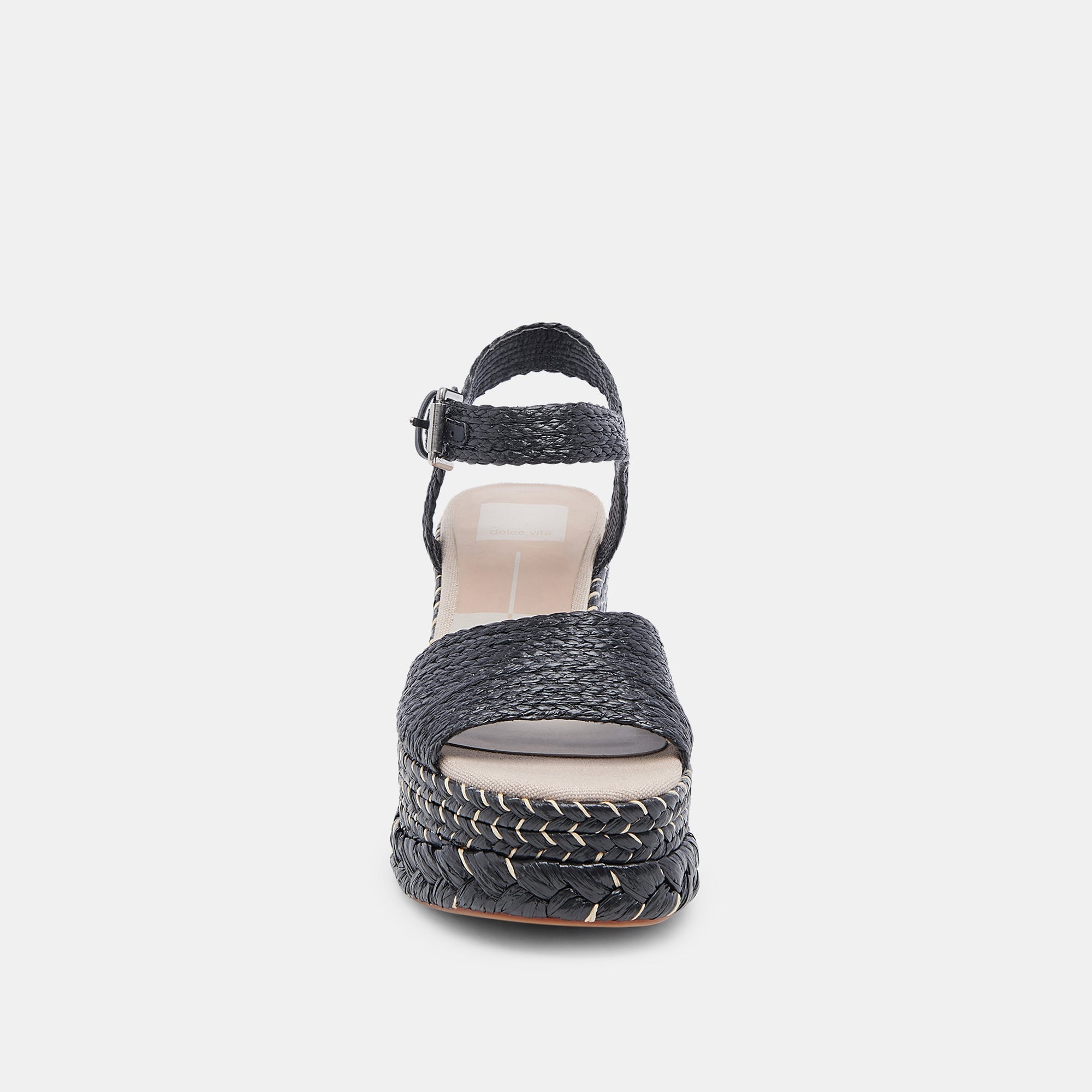 TIAGO WEDGES BLACK RAFFIA Sandals for Women - Comfortable Summer Espadrille Wedge Shoes | Perfect for Beach, Vacation & Casual Outfits