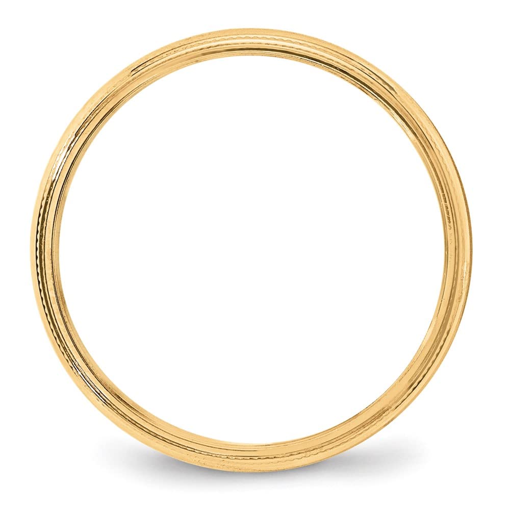 10K Yellow Gold 4mm Lightweight Milgrain Half Round Wedding Band Ring for Women - Elegant Bridal Engagement Jewelry Gift for Her - Perfect for Proposals, Anniversaries & Special Occasions