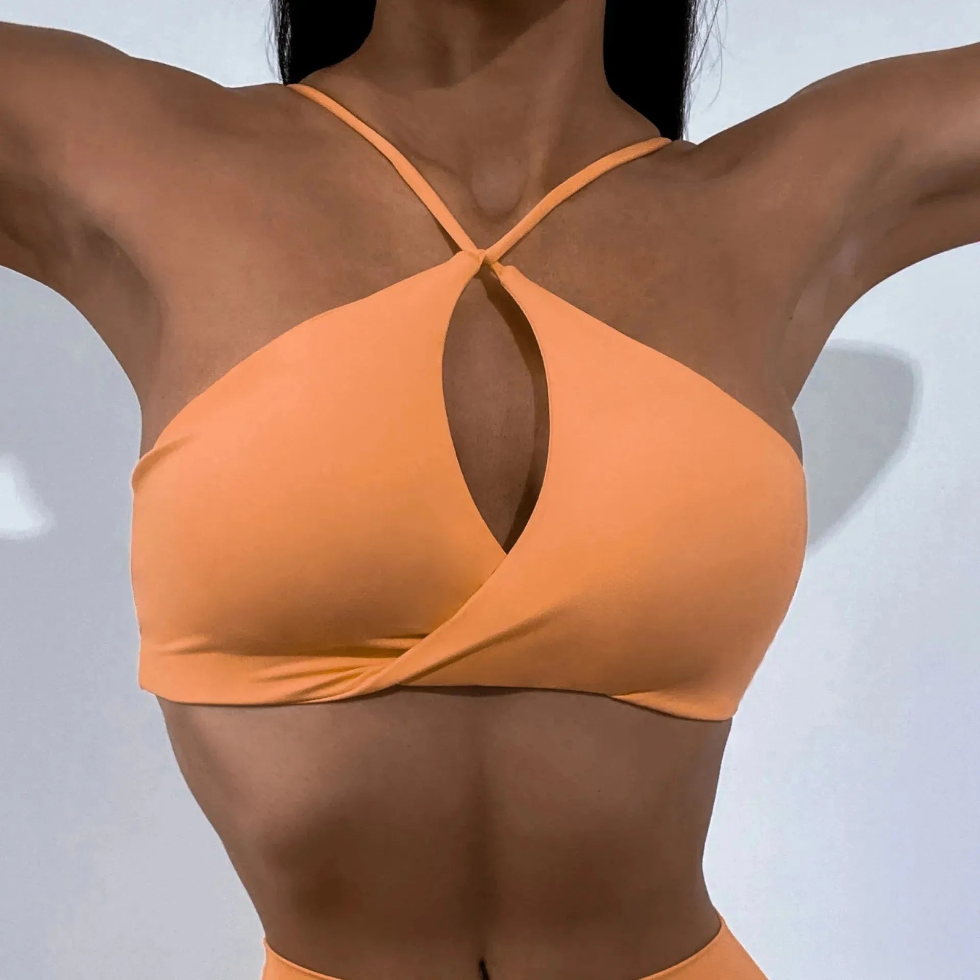 Women's Luxury Wrap Front Yoga Set - High Waist Scrunch Booty Leggings & Purple Sports Bra for Gym, Workout & Fitness | Perfect for Yoga, Pilates & Running