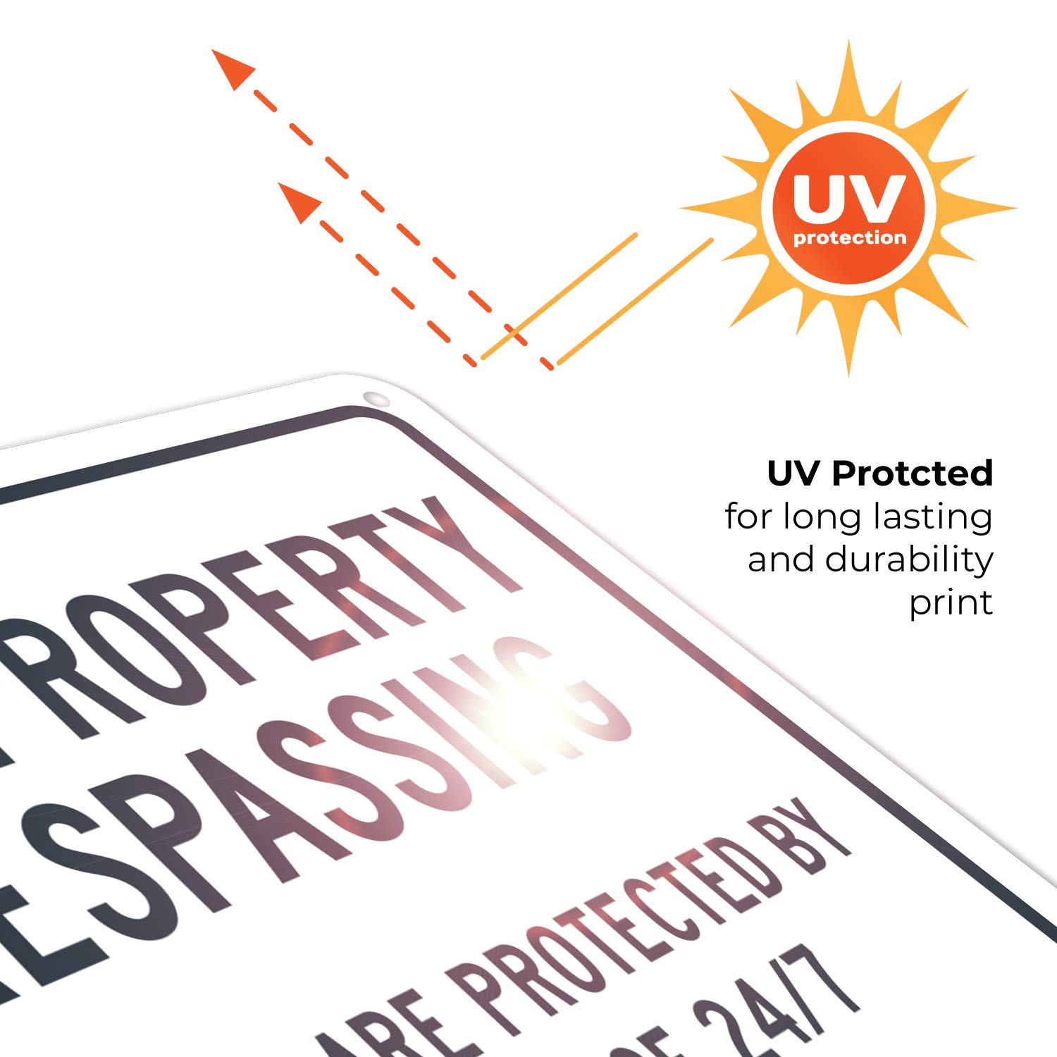 Private Property No Trespassing Sign - 10x7 Rust-Free Aluminum, Weatherproof & Fade Resistant - Video Surveillance Warning Sign for Indoor/Outdoor Use - Easy Mounting Security Sign Made in USA - Perfect for Homes, Farms, Warehouses & Business Properties