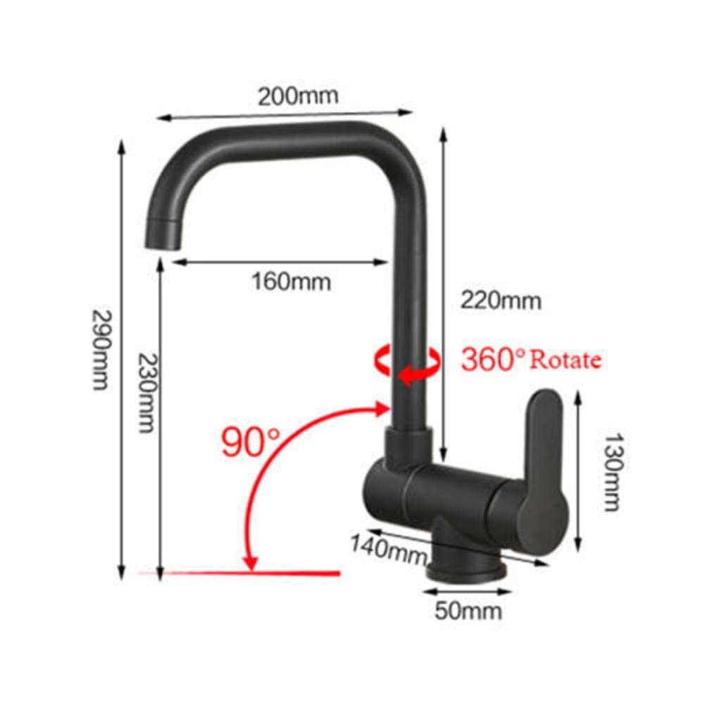 Black Copper Kitchen Faucet with Hot & Cold Water - Foldable Sink Faucet for Inner Window - Perfect for Small Kitchens, RVs, and Tiny Homes