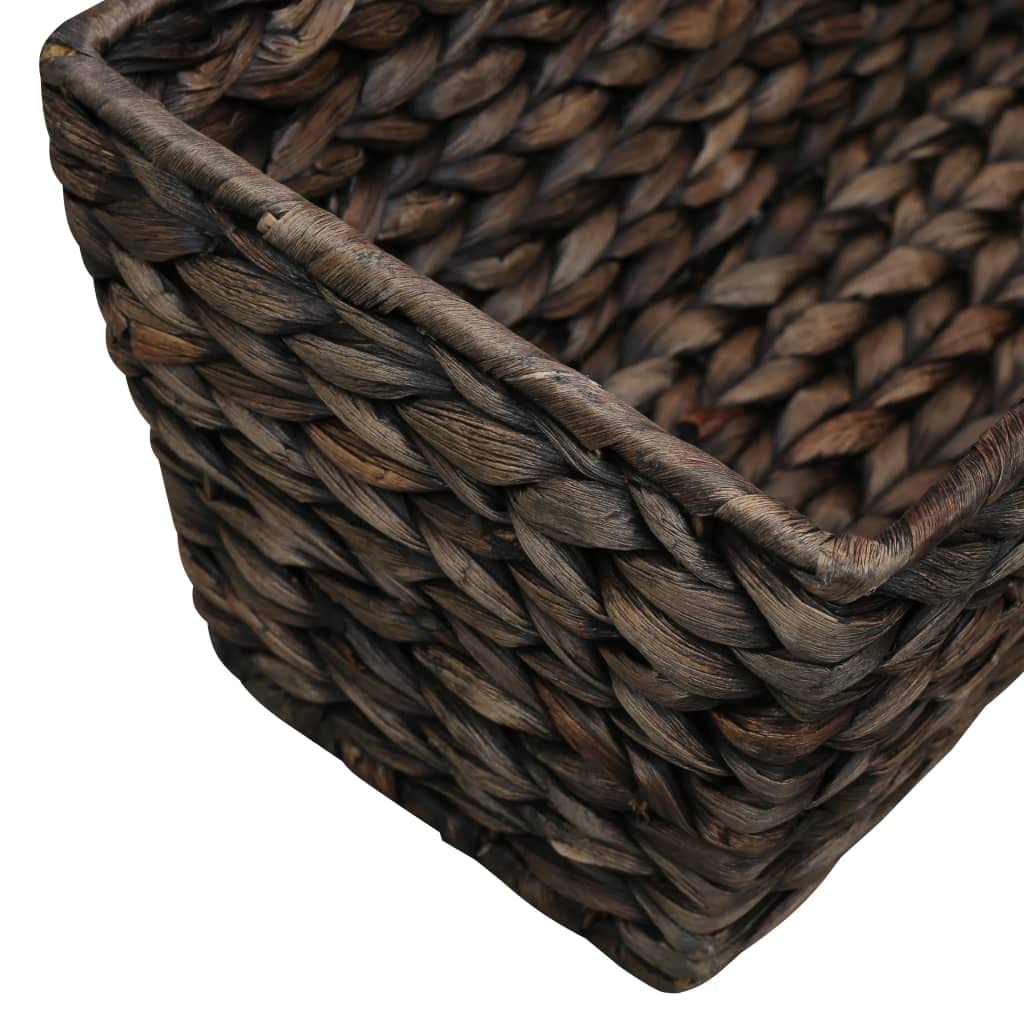 2 Pack Natural Water Hyacinth Planters - Brown Woven Basket for Home Decor, Indoor Plants, Bathroom Storage & Wedding Centerpieces