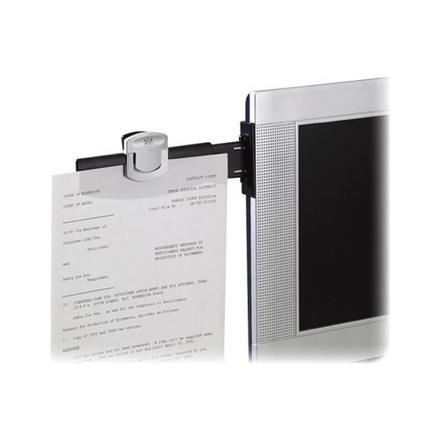 3M Monitor Mount Document Clip - Black/Silver, 6-1/4