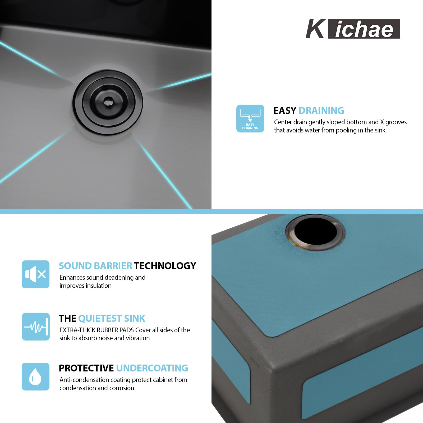 Kichae 21x18 Inch Undermount Laundry Utility Sink - 12