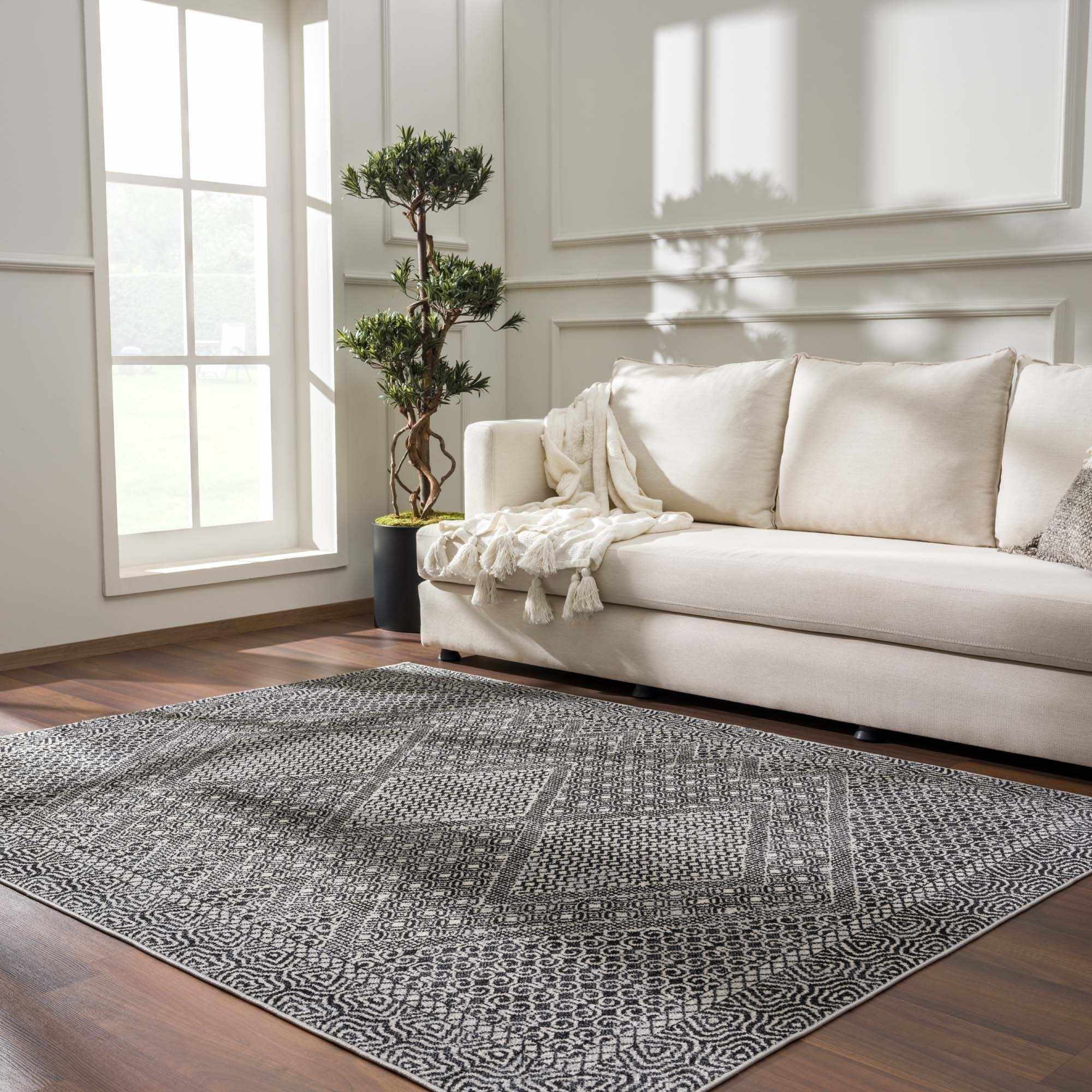Hauteloom Coledale Machine Washable Area Rug - Black & Gray - 9'3
