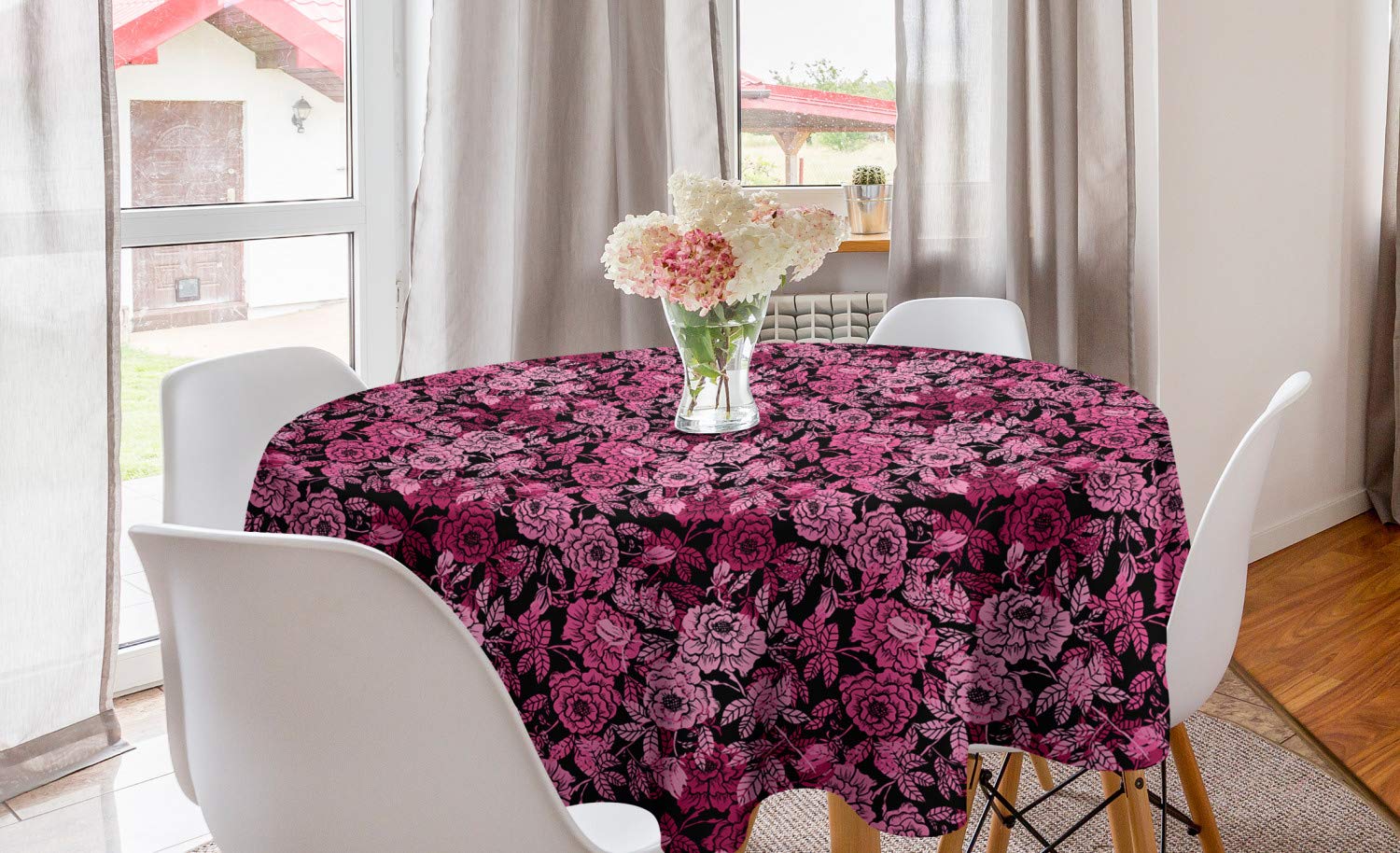 Ambesonne Romantic Round Tablecloth 60