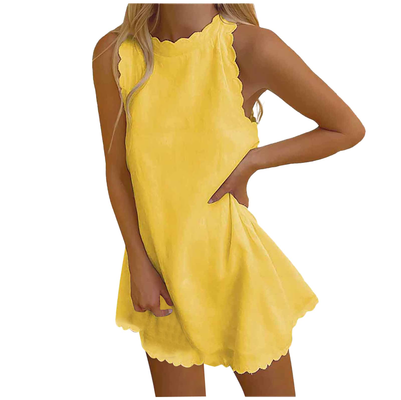 Jsarle Women's Sexy Summer Beach Dress - Sleeveless Loose Tank T-Shirt Sundress for Casual, Cocktail & Wedding Occasions | Perfect for Beach Vacations, Date Nights & Summer Parties