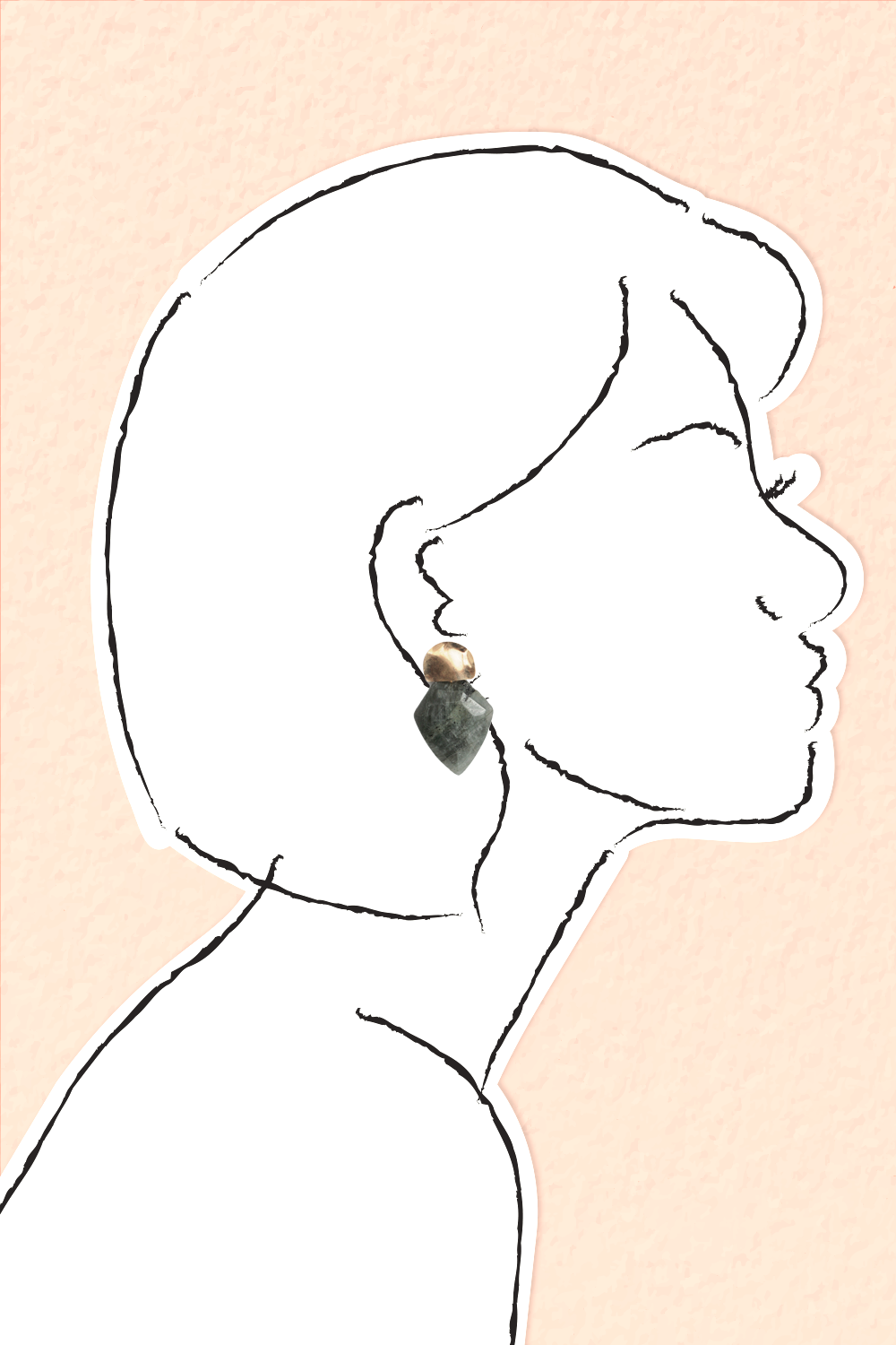Mini Shield Quartz Earrings with Labradorite - Elegant Crystal Jewelry for Women - Perfect for Everyday Wear, Parties & Special Occasions