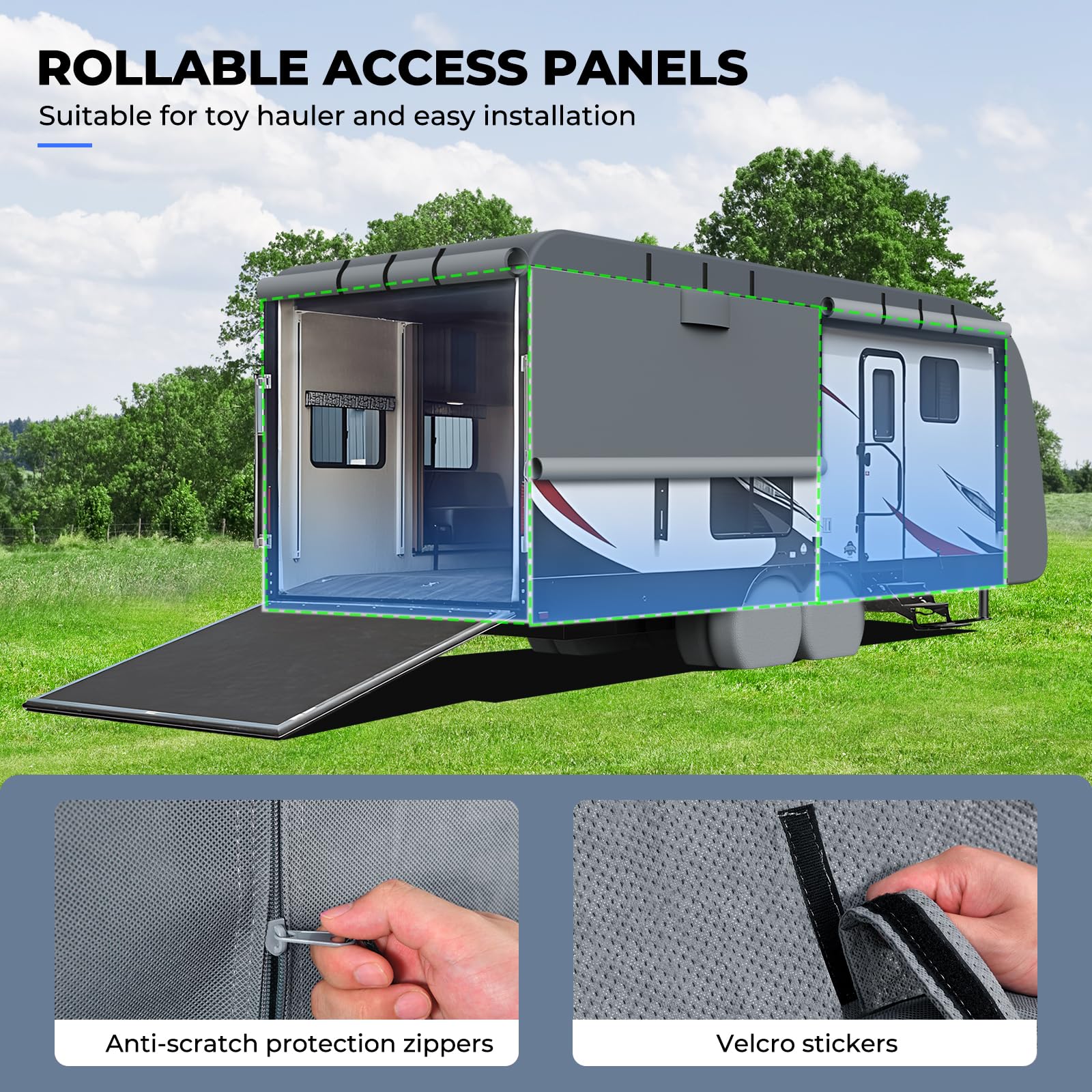 RVMasking RV Cover - 7-Layer Heavy Duty Travel Trailer Cover for 15'1