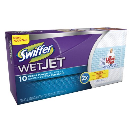 Swiffer WetJet Refill Pads with Mr. Clean - 10 Count | Premium Absorbent Cleaning Pads for WetJet Mops | Perfect for Hardwood Floors, Tile & Laminate Surfaces