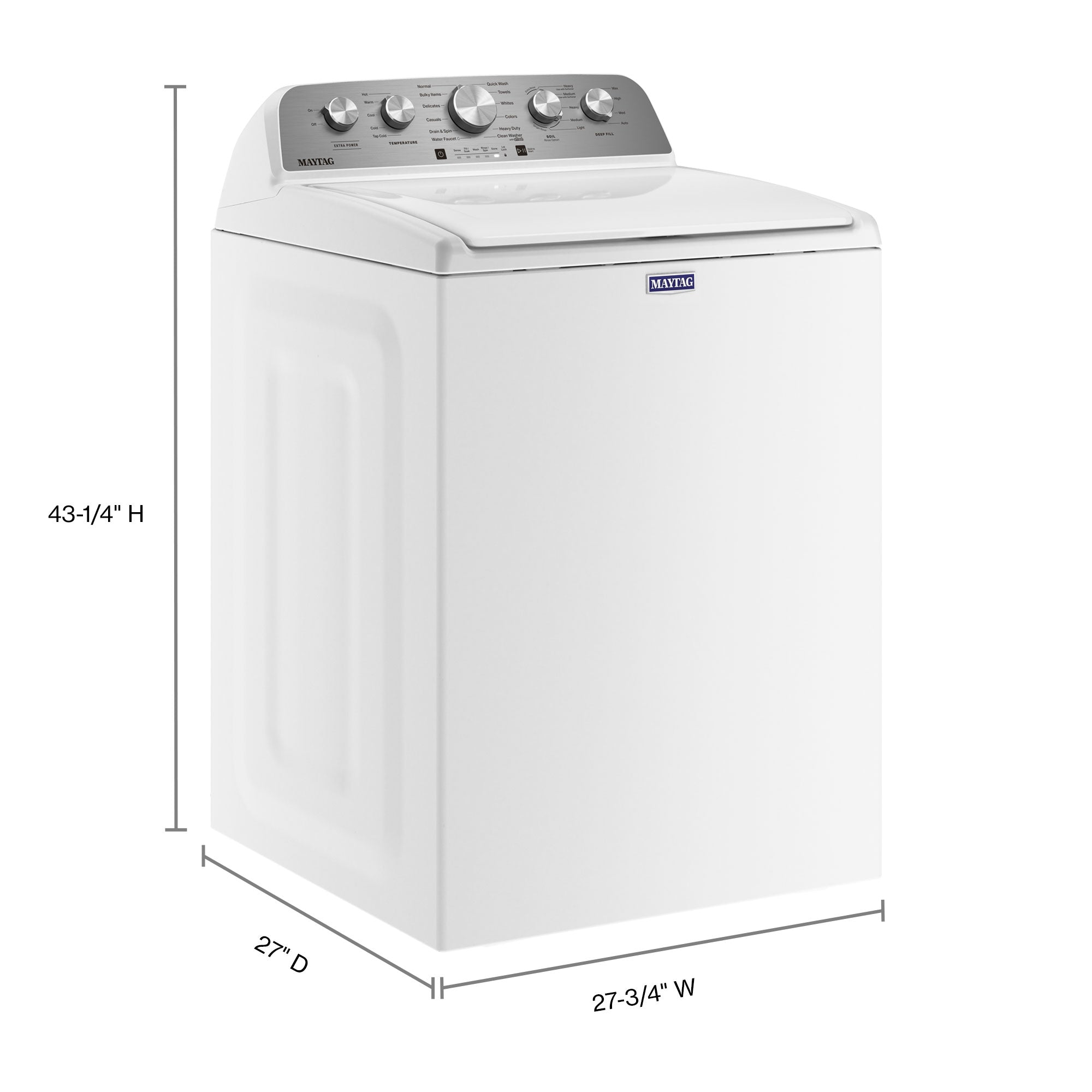 Maytag MVW5035MW 5.2 cu. ft. White Top Load Washing Machine with Deep Fill Option - Perfect for Large Families & Bulk Laundry Loads