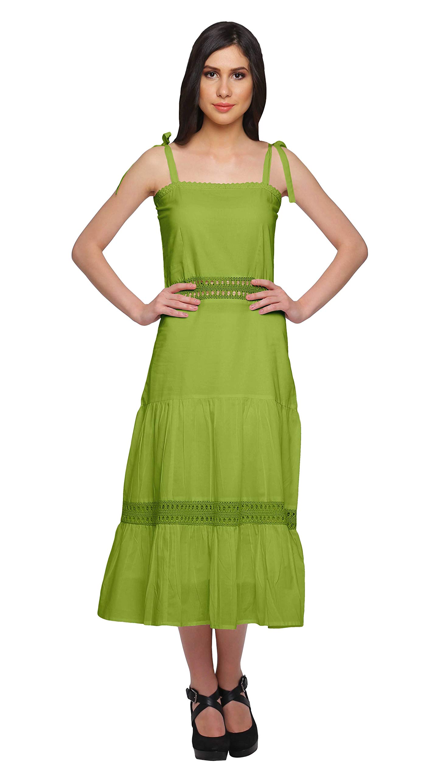 **Moomaya Women's Plus Size Casual Sleeveless Shoulder Strap Dress - Flowy Summer Maxi Dress for Beach, Vacation & Everyday Wear**