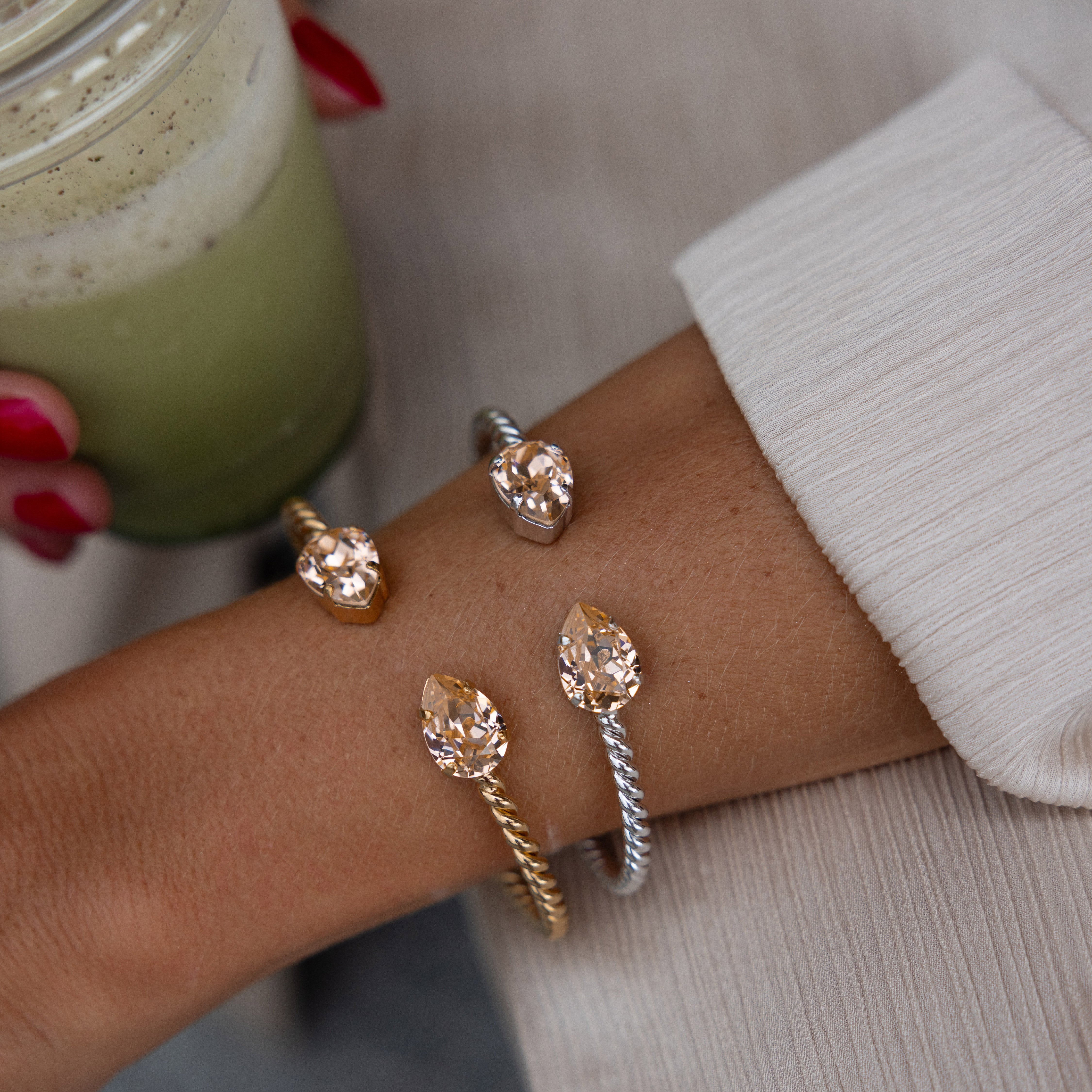 Mini Drop Bracelet - Dainty Light Peach Beaded Charm Bracelet for Women | Perfect for Everyday Wear, Gifts & Special Occasions