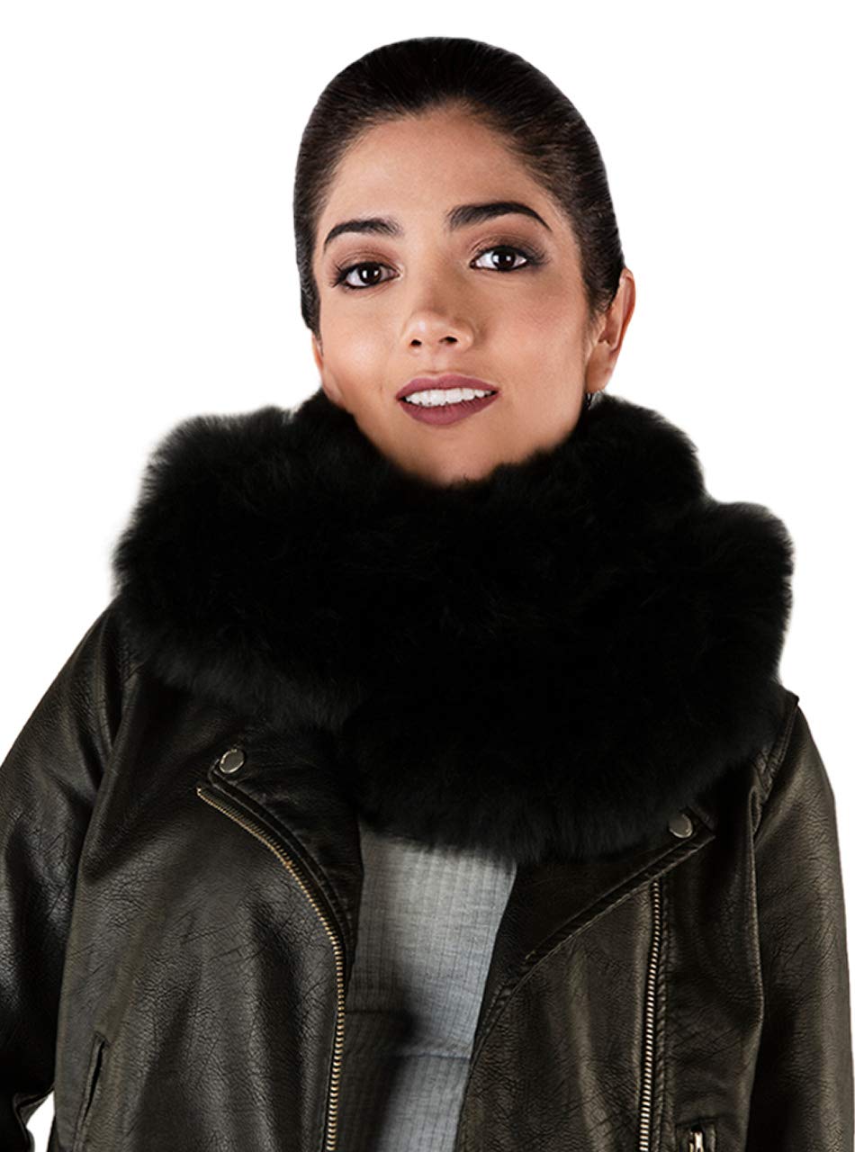100% Alpaca Fur Winter Scarf & Wrap Collar for Women - Genuine Alpaca Wool Shawl - Ethical Luxury Accessory - Perfect for Cold Weather, Office & Evening Outfits