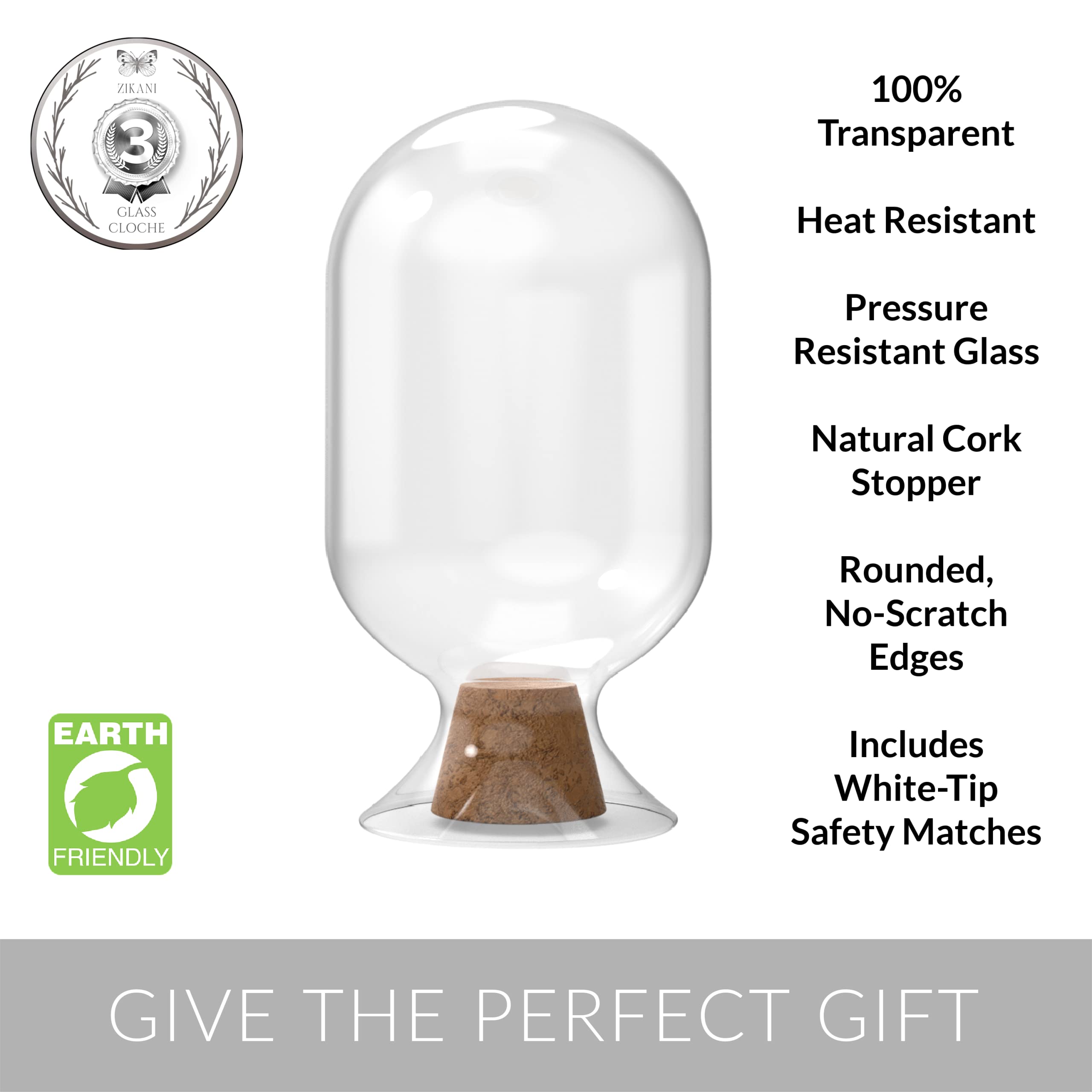 Atzi Glass Match Holder with Striker - Decorative Home Gift for Kitchen, Dining & Shabbat