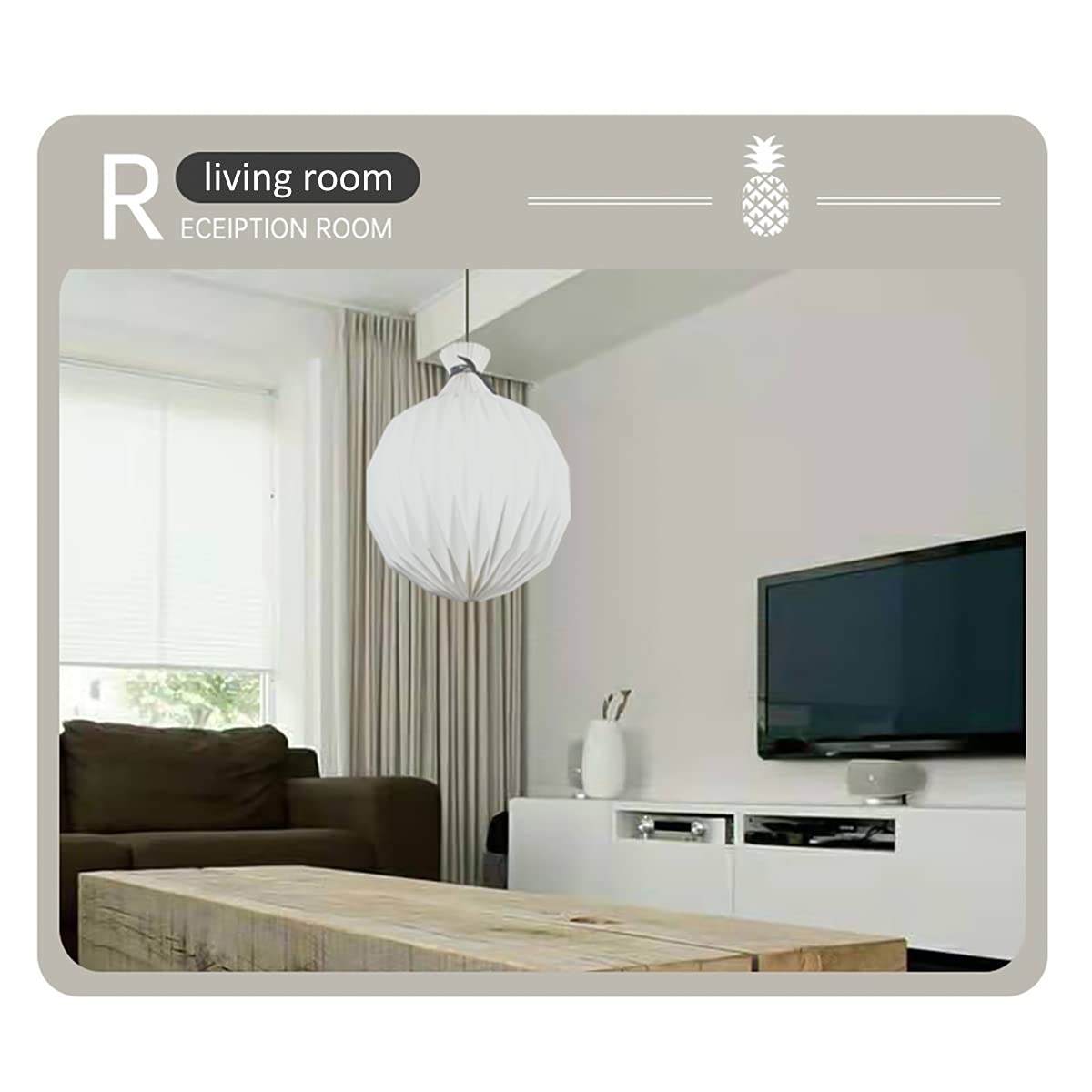 Elegant White Adjustable Height Pendant Light Shade - Paper Chandelier Lampshade for Ceiling Hanging Lighting | Perfect for Living Room, Dining Room & Bedroom Decor | Modern Home Interior Lighting Solution