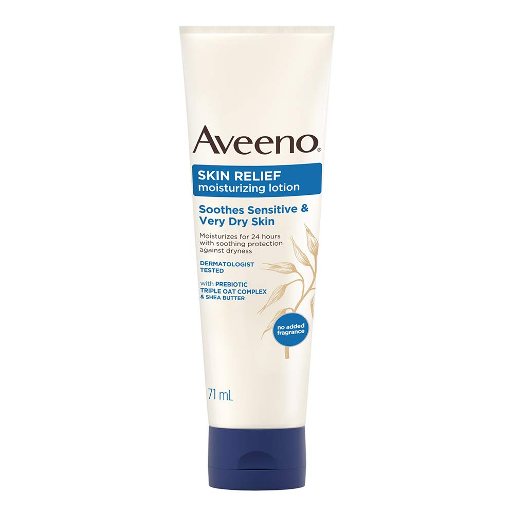 Aveeno Baby Daily Moisturizing Bath Cream for Delicate Skin (12 fl oz) & Aveeno Skin Relief Lotion for Sensitive Skin (2.5 oz) - Gentle Hydration for Newborns, Kids & Adults - Perfect for Dry, Itchy Skin Care & Eczema Relief