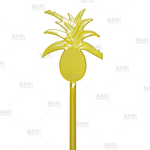 BarConic® Stainless Steel Pineapple Drink Swizzle Sticks - 6 Pack Cocktail Stirrers for Martinis, Mojitos & Tropical Drinks - Perfect for Home Bars, Parties & Summer Gatherings