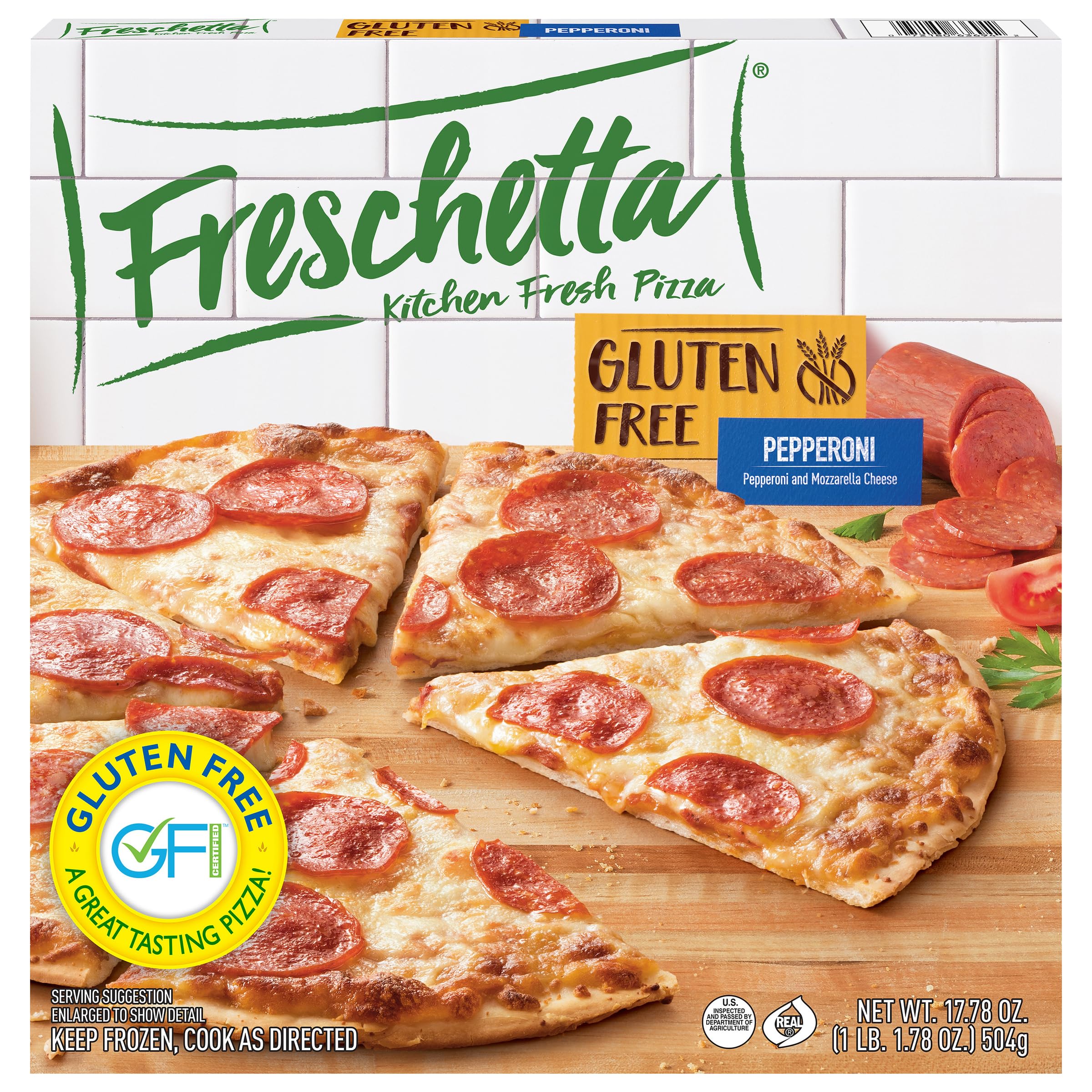Freschetta Gluten Free Pepperoni Frozen Pizza - Original Crust, 14 oz | Perfect for Quick Dinners, Parties & Family Meals