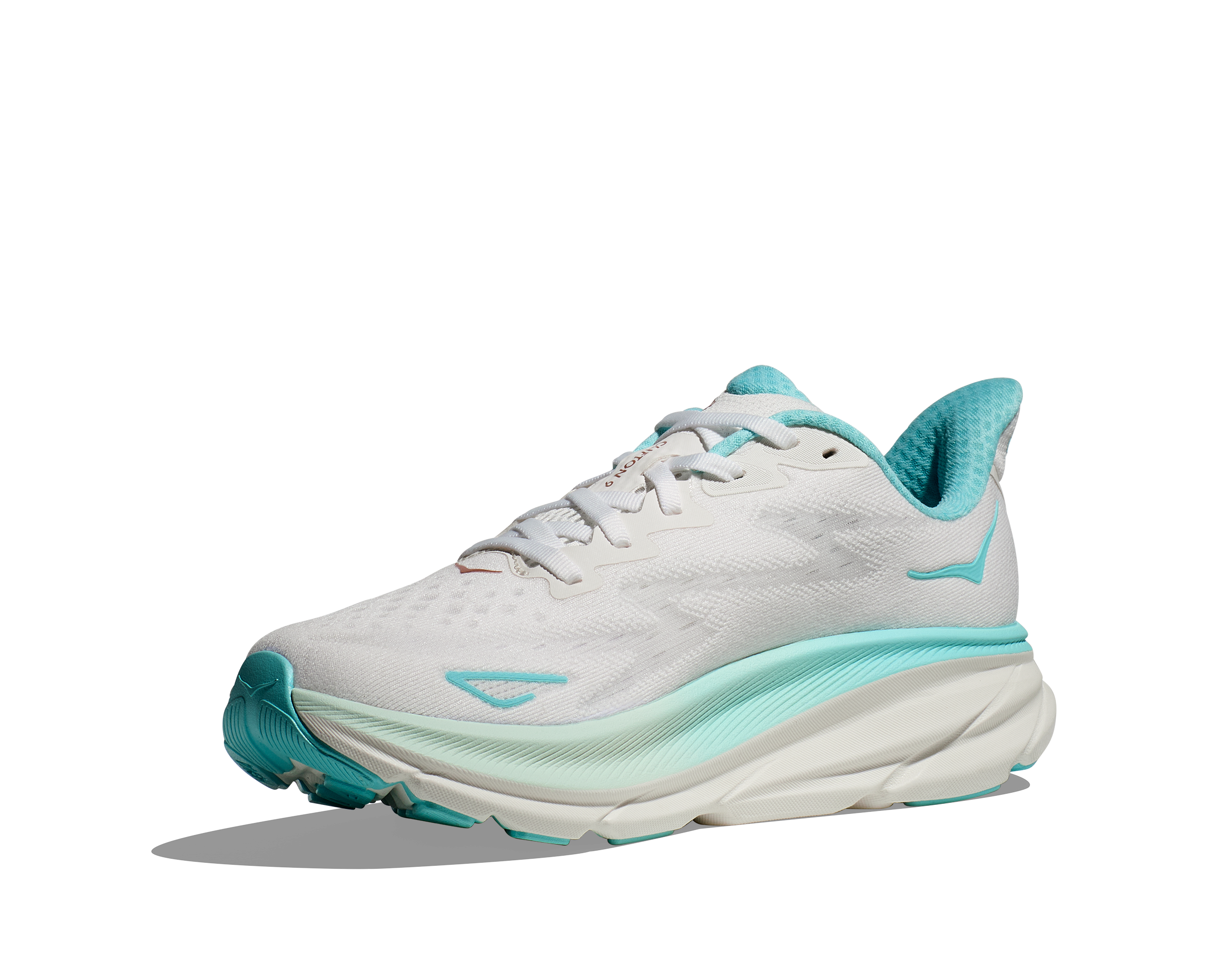 HOKA Women's Clifton 9 Running Shoes - Frost/Rose Gold - Lightweight Cushioned Sneakers for Road Running, Jogging & Everyday Wear