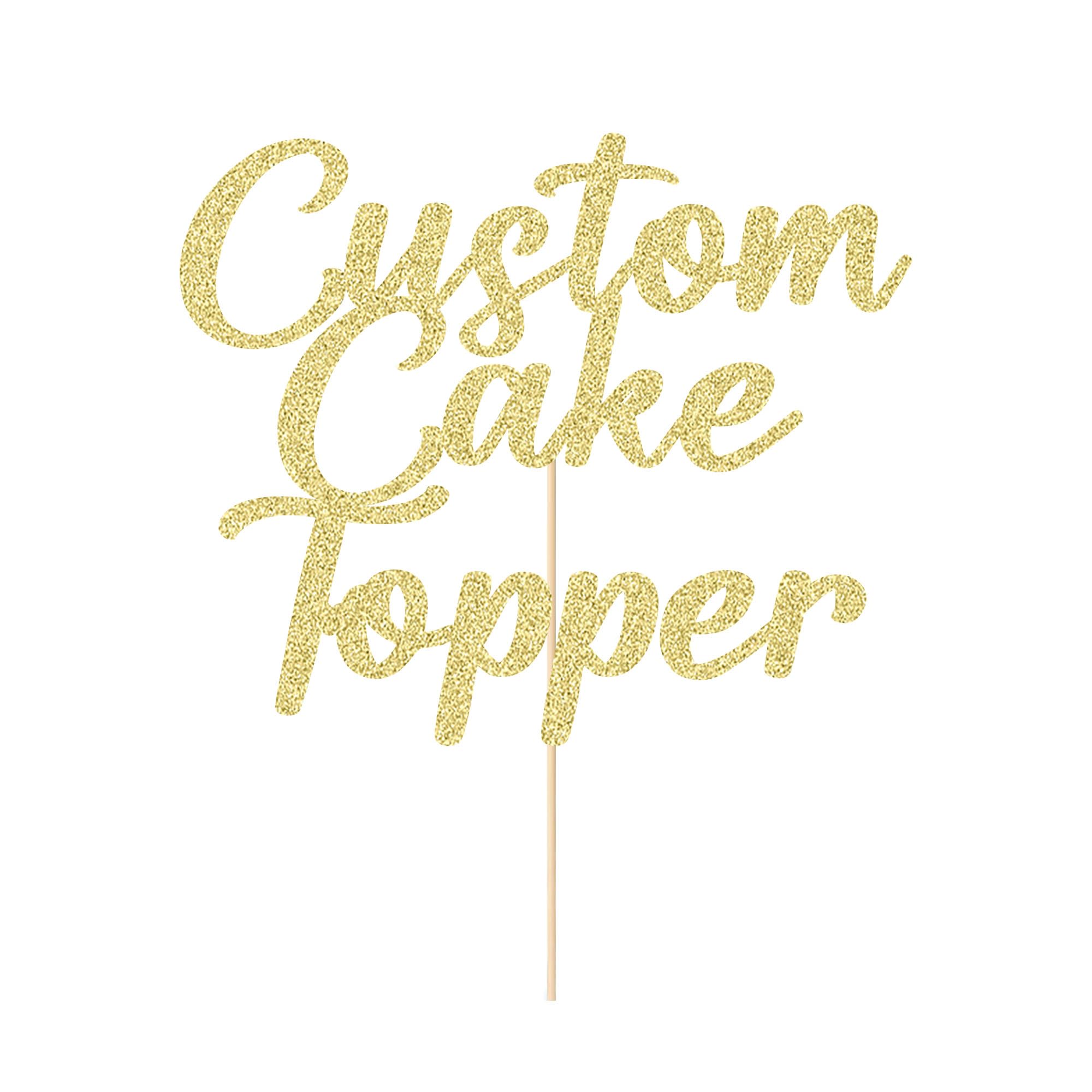 Custom Happy Birthday Cake Toppers - Personalized Wedding & Graduation Cake Decorations - Glitter Cake Topper for Christmas, Anniversary, Party Gifts (11 Colors, Champagne Gold) - Perfect for Women, Men, Couples & Special Events