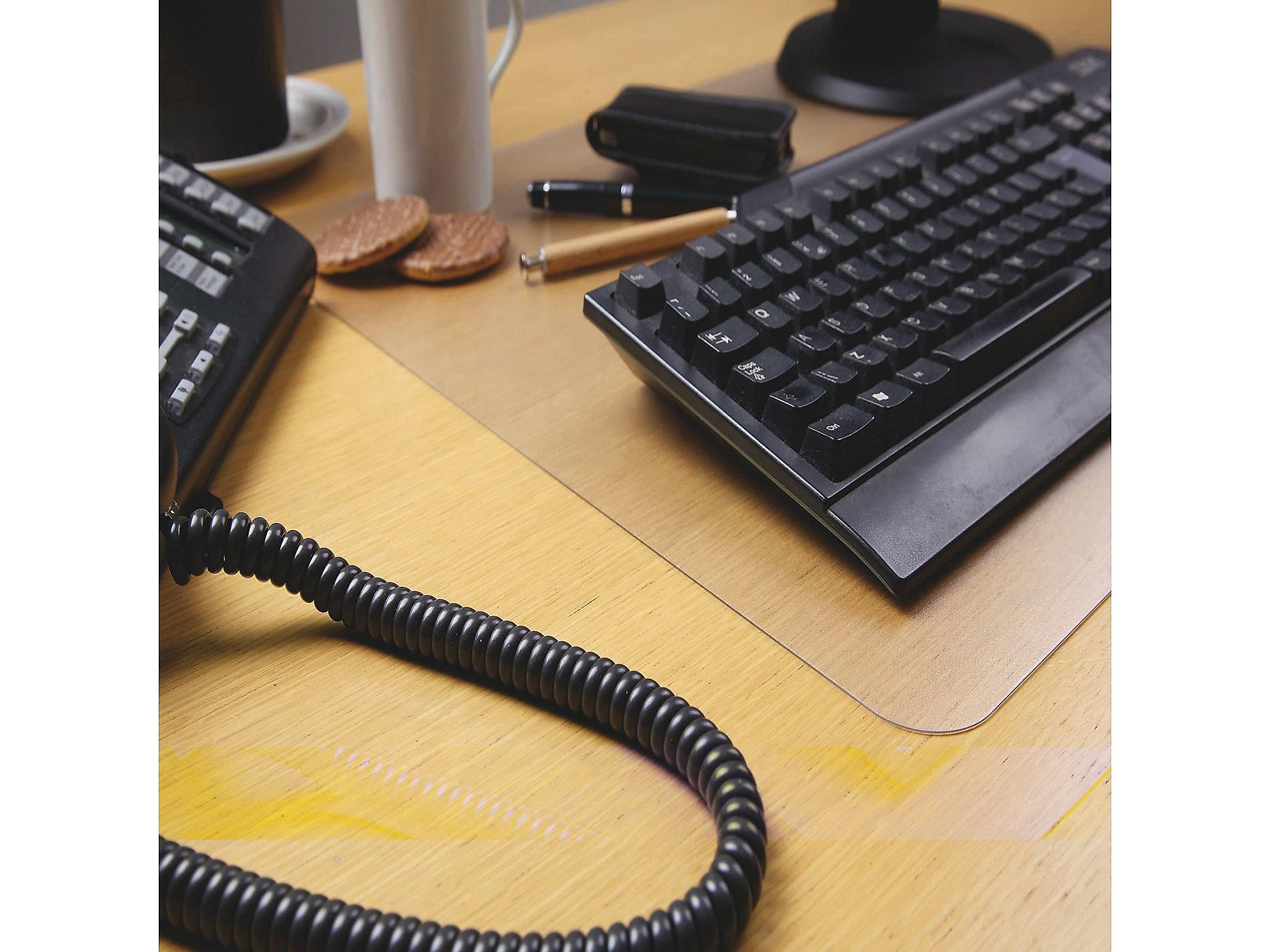 Floortex FPHMTM4356EV Clear Desk Mat 17x22 Inches - Non-Slip, Waterproof Office Desk Protector for Writing, Mouse & Keyboard Use - Perfect for Home Office, Gaming & Workspace Setup