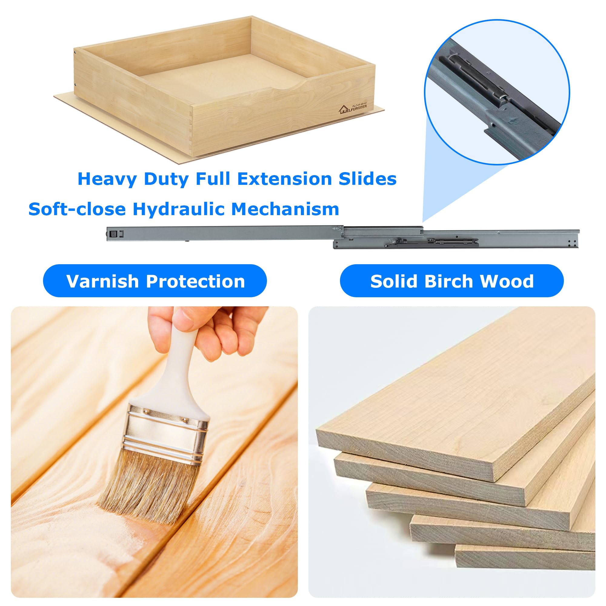Soft Close Pull Out Drawers for Kitchen Cabinets - 14
