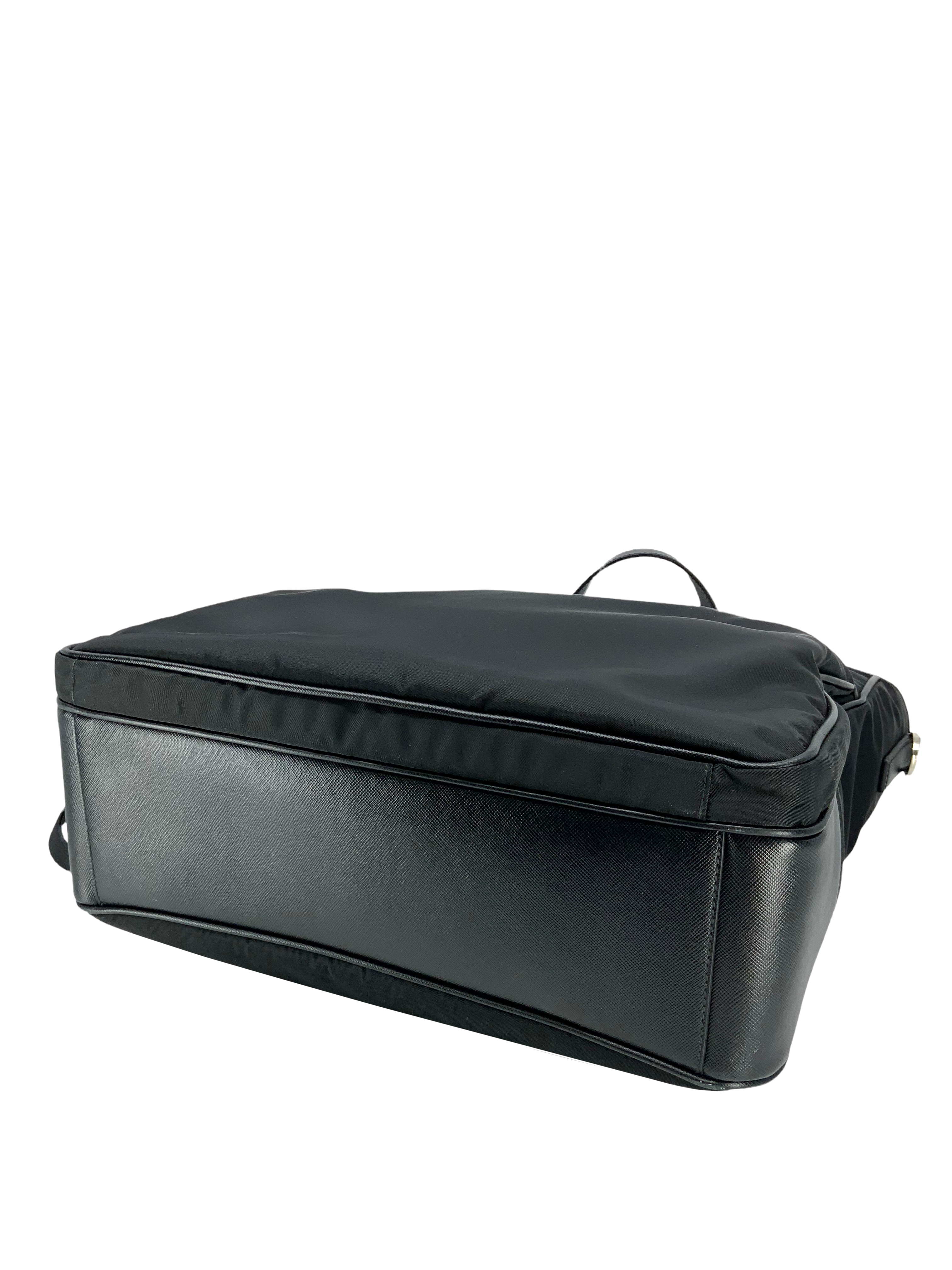 PRADA Re-Nylon Convertible Zip Tote Bag with Saffiano Leather Trim - Stylish Shopping Bag for Work, Travel & Everyday Use