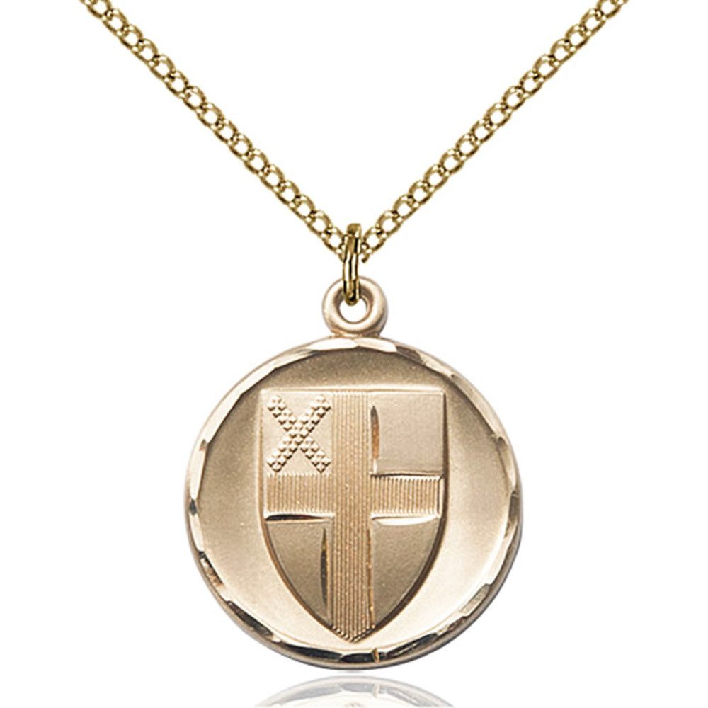 Gold Filled Episcopal Cross Pendant Necklace for Women - 18 Inch Light Curb Chain Included - Luxury Gift Box - Perfect for Religious Occasions, Baptisms & Daily Wear