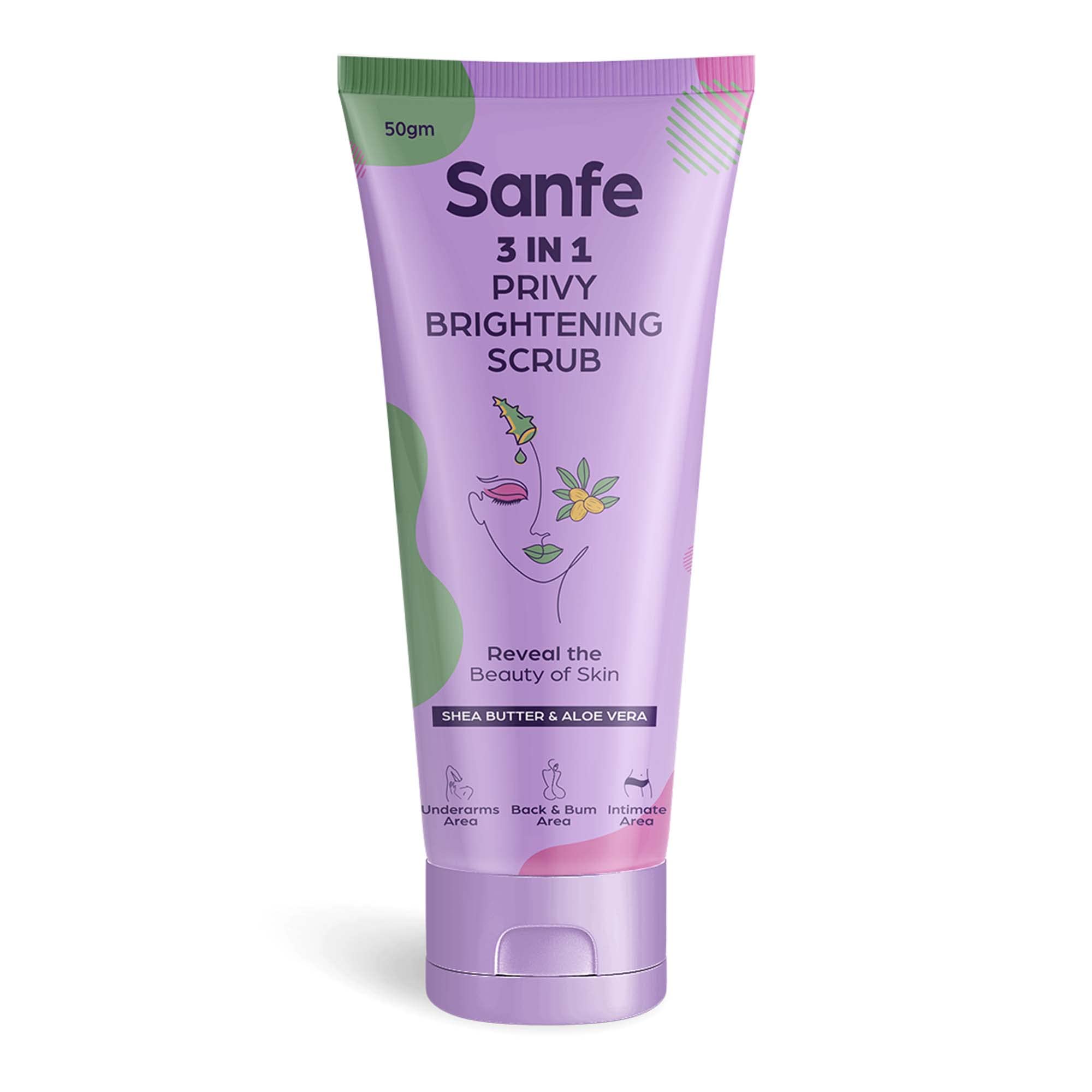 **Sanfe Spotlite Sensitive Body Scrub & Serum for Dark Underarms, Inner Thighs & Sensitive Areas – 50g Each – Gentle Exfoliation & Brightening for Smooth, Even Skin Tone – Perfect for Daily Skincare Routine & Hyperpigmentation Care**