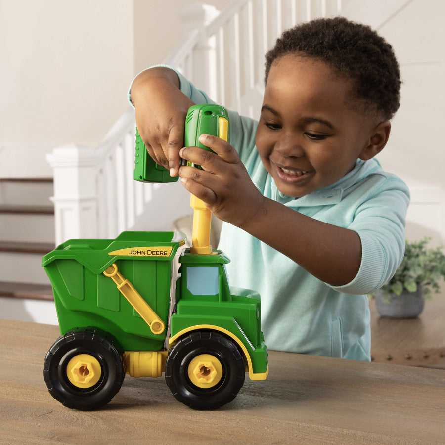 John Deere Build a Buddy Dump Truck - Green Construction Toy for Kids | Pretend Play, Sandbox Fun & STEM Learning