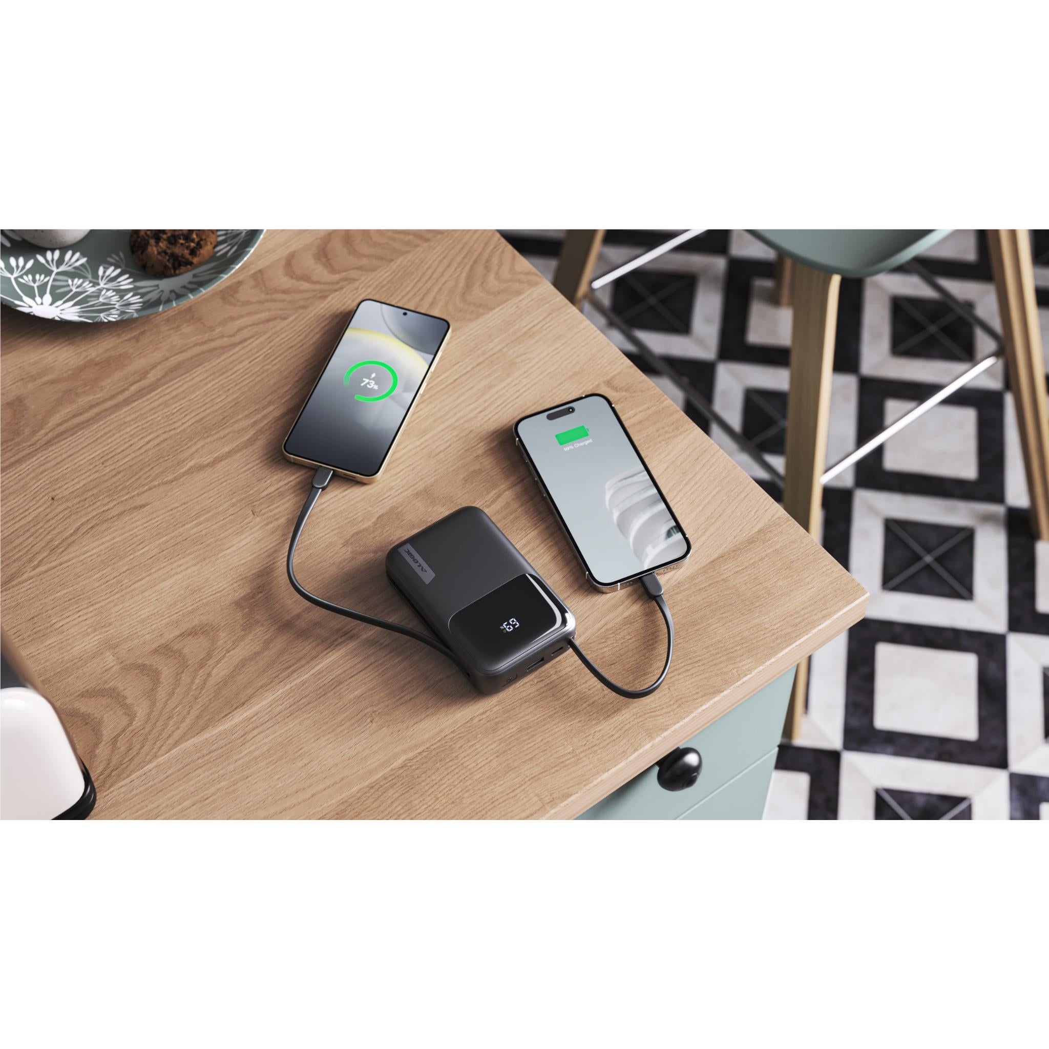 ALOGIC 20K 30W Fast Charging Power Bank with USB-C & Lightning Ports - 20000mAh Portable Charger for iPhone, Android, iPad (Black) | Perfect for Travel, Camping & Emergency Backup Power
