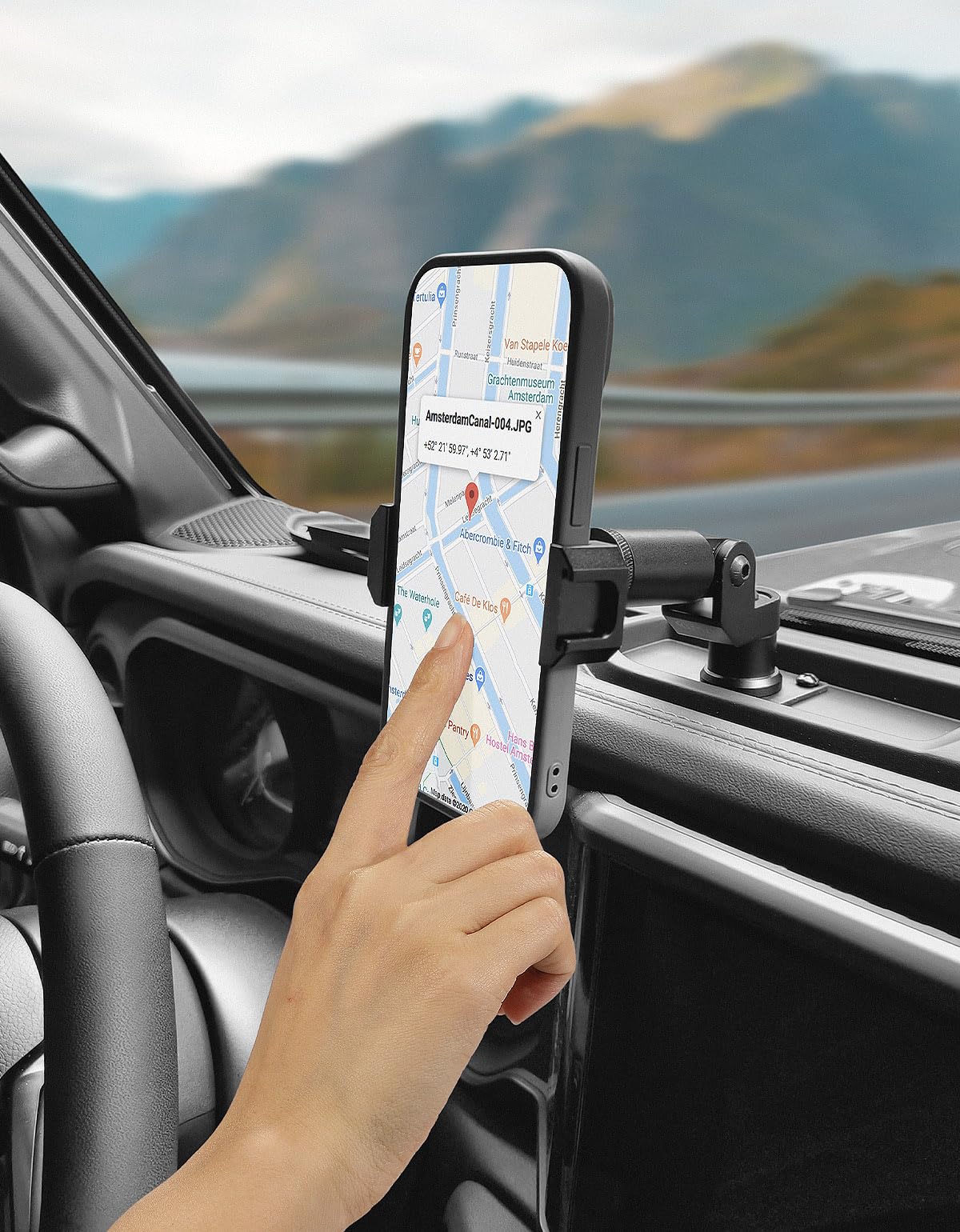 JOYTUTUS Heavy Duty Car Phone Mount for Jeep Wrangler JL (2024/JL 4XE) & Gladiator JT 2024 - Universal Dash Phone Holder Compatible with iPhone & Android Smartphones - Perfect for Off-Road Adventures & Daily Commutes