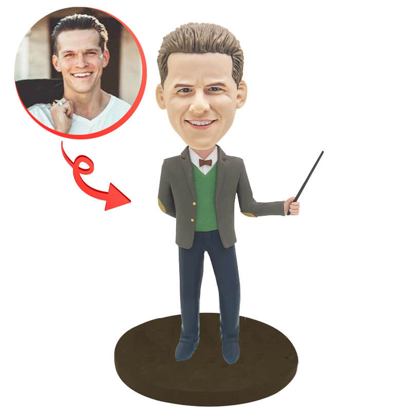 Custom Male Teacher Bobblehead - Personalized Science & History Teacher Figurine - Perfect Gift for Educators, Retirement, Teacher Appreciation Week & Classroom Decor