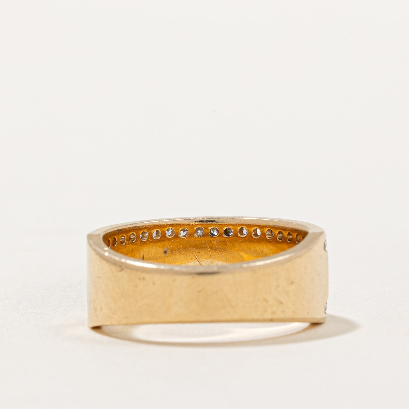 0.42ctw Diamond Edged Cigar Band Ring - Size 6.5 | Elegant Wedding Band, Anniversary Gift for Him, Luxury Men's Jewelry for Special Occasions