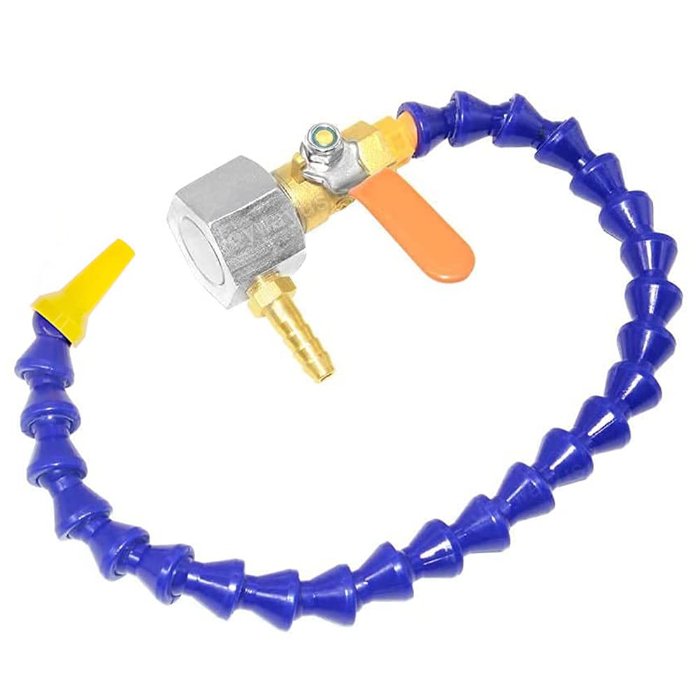 Joywayus 1/4PT Thread Adjustable Magnetic Base Coolant Hose Nozzle - Acetal Copolymer Round Spray Nozzle for Oil & Water Coolant Systems - Perfect for CNC Machines, Lathes, and Industrial Cooling Applications