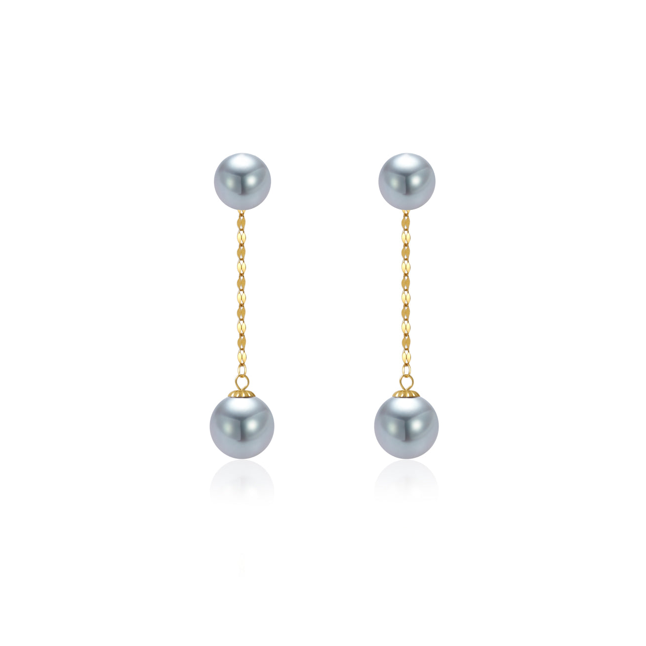 18K Gold Akoya Pearl Earrings - AAA Grade Silver Cultured Pearls for Women | Elegant Gift for Brides, Anniversary & Special Occasions