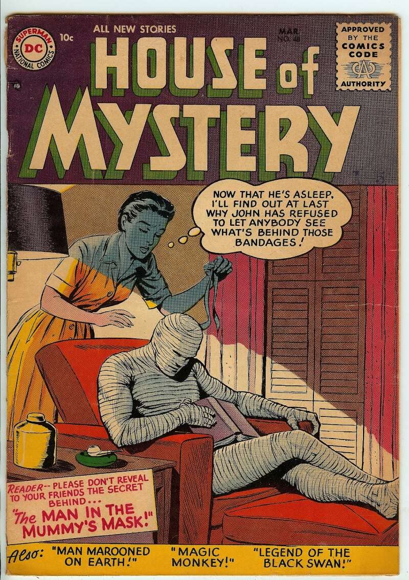 HOUSE OF MYSTERY #48 3.5 Grade DC Comics Sci-Fi Vintage Collectible 1956 Issue - Perfect for Comic Book Collectors & Sci-Fi Enthusiasts