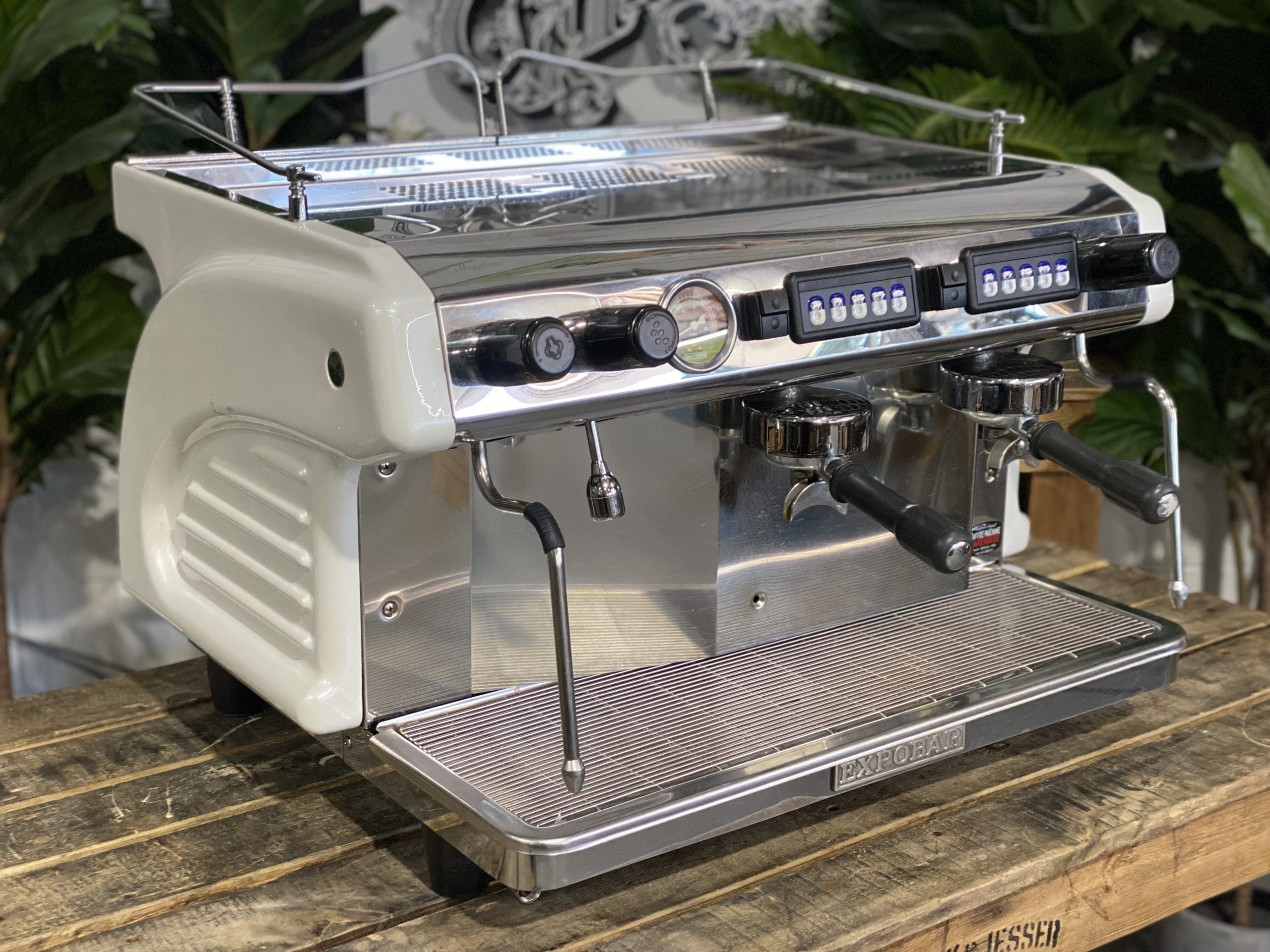 Expobar Ruggero High Cup 2 Group White Commercial Espresso Machine - Perfect for Coffee Shops, Restaurants & Offices