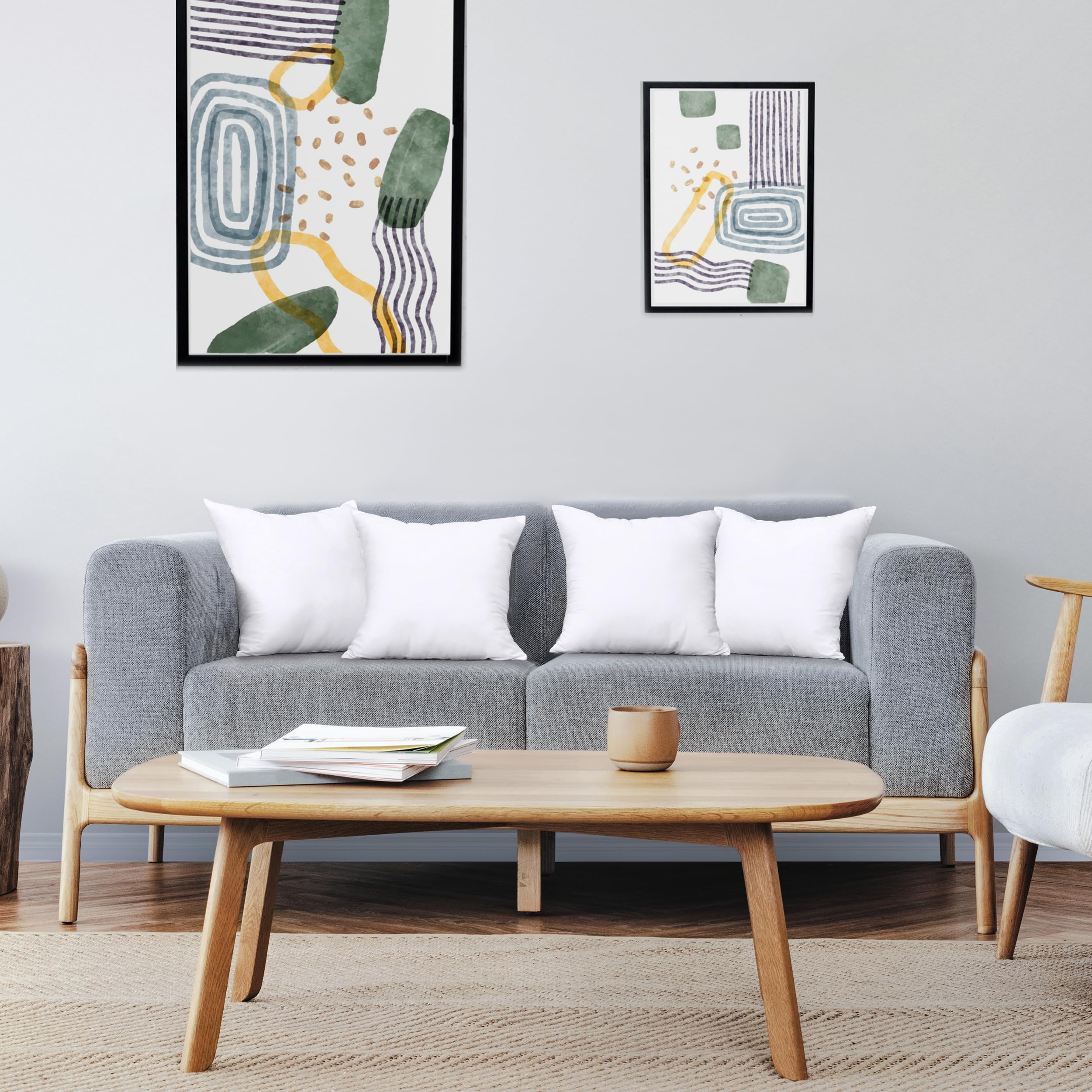 Utopia Bedding 14x14 Inch Decorative Throw Pillows Set of 4 - Soft White Couch Pillows for Sofa, Bed & Home Decor | Perfect for Living Room, Bedroom & Cozy Home Accents
